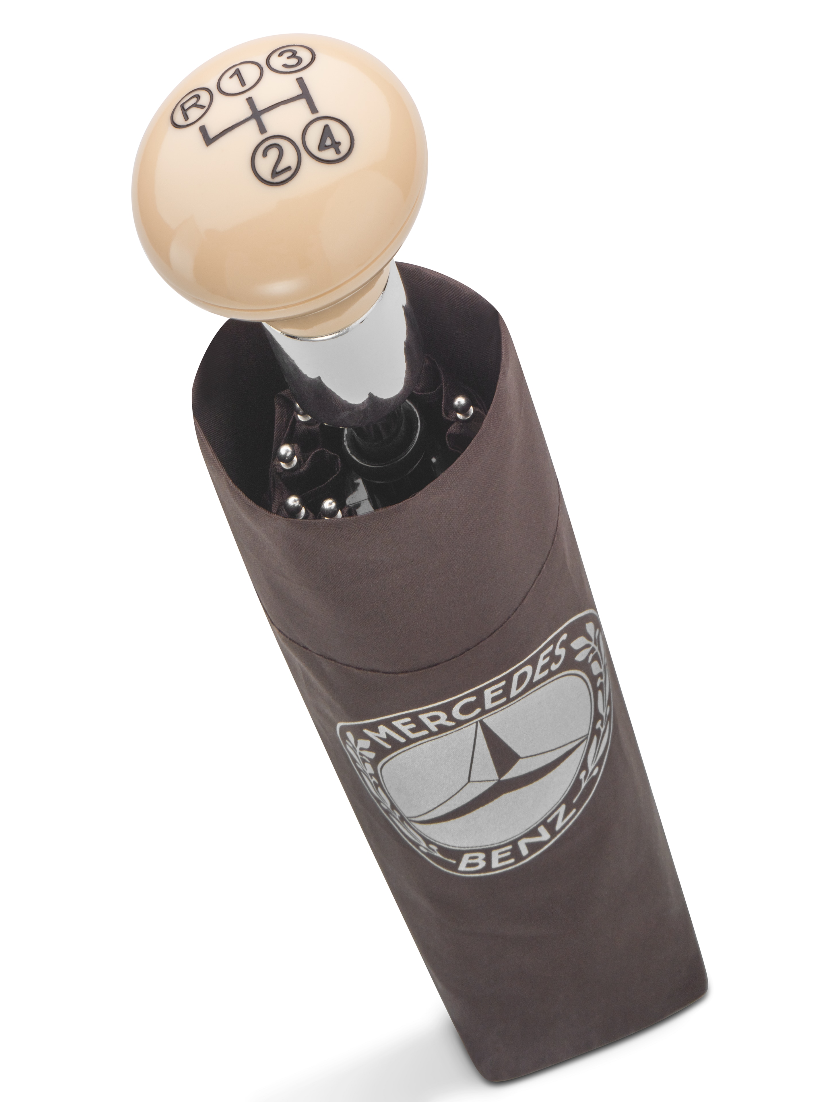 Parasol składany, 300 SL - brązowy, stal / włókno szklane / poliester (z recyklingu)