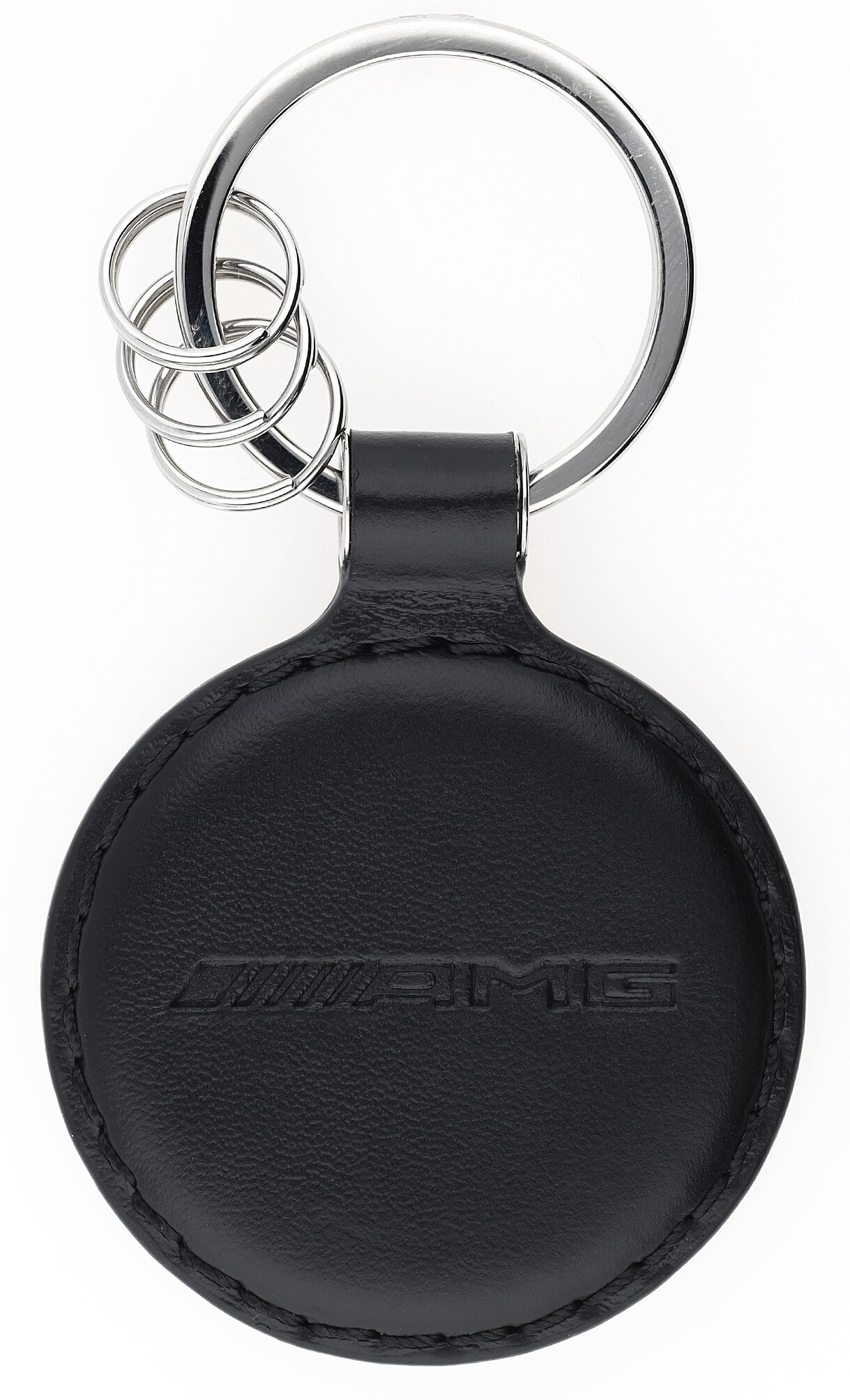 Breloczek AMG do kluczy, Affalterbach - czerń / srebrny, stal nierdzewna / skóra