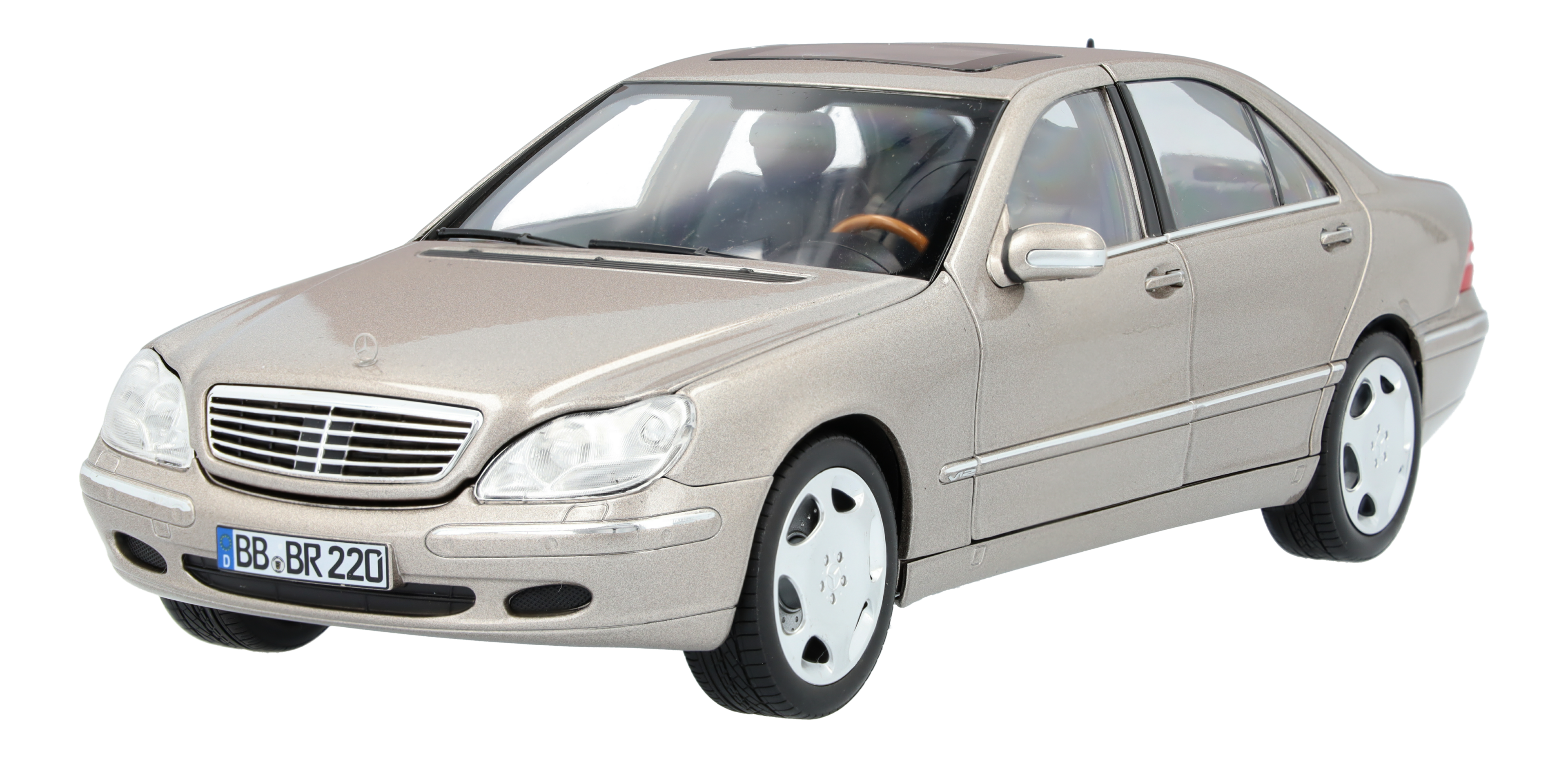 S 600 Limousine Langversion V220 (2000-2005) - cubanitsilber, Norev, 1:18