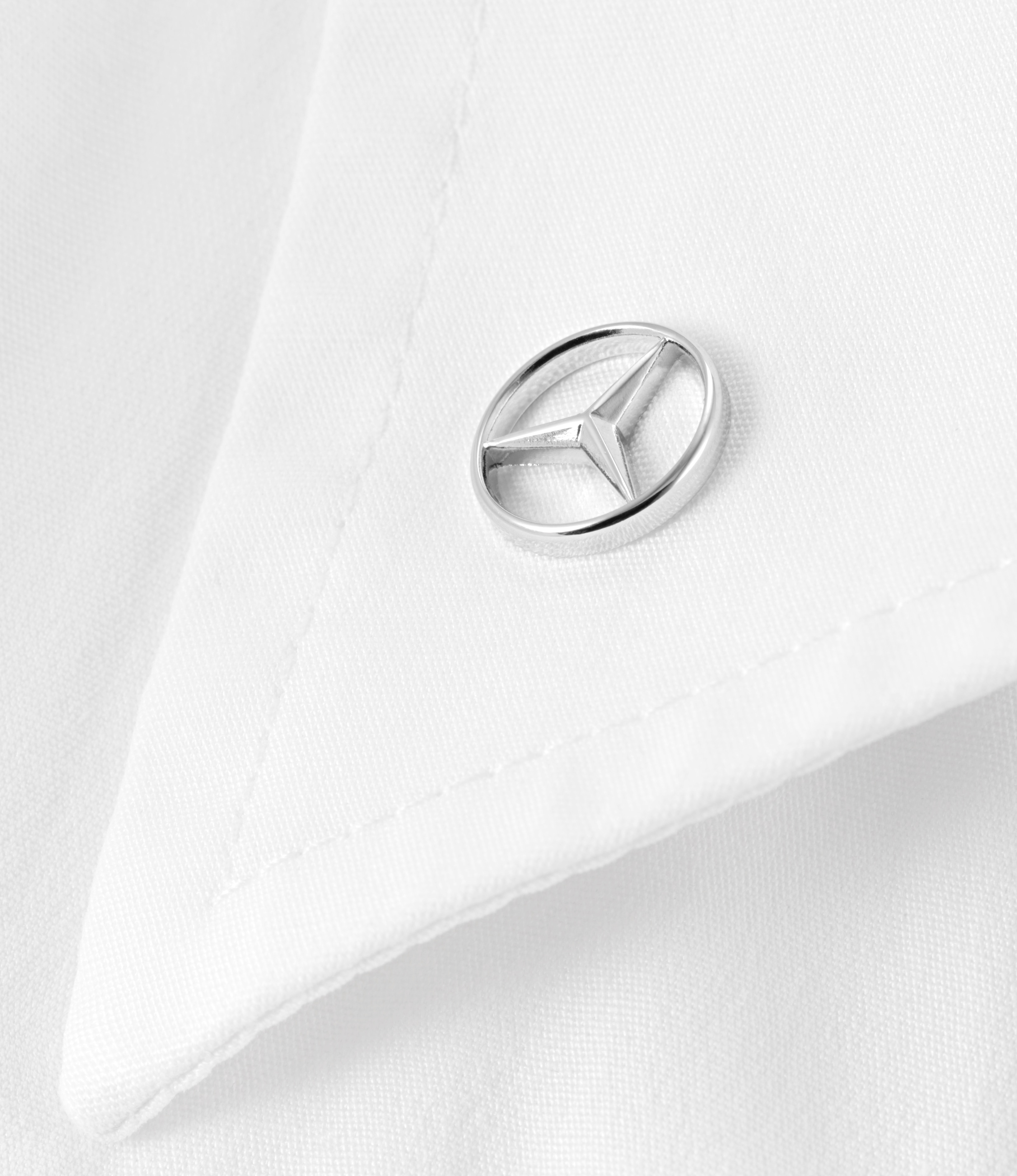 PIN, Gwiazda Mercedesa - srebrny, stal nierdzewna, polerowane