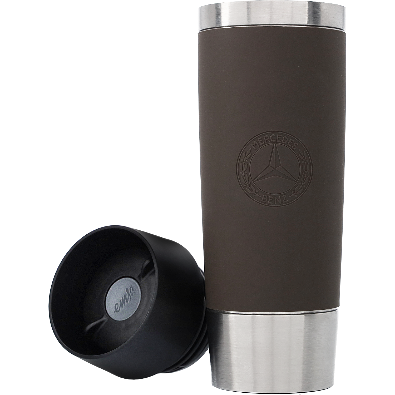 Isolierbecher - braun, Edelstahl / Silikon / Kunststoff, emsa, 500 ml