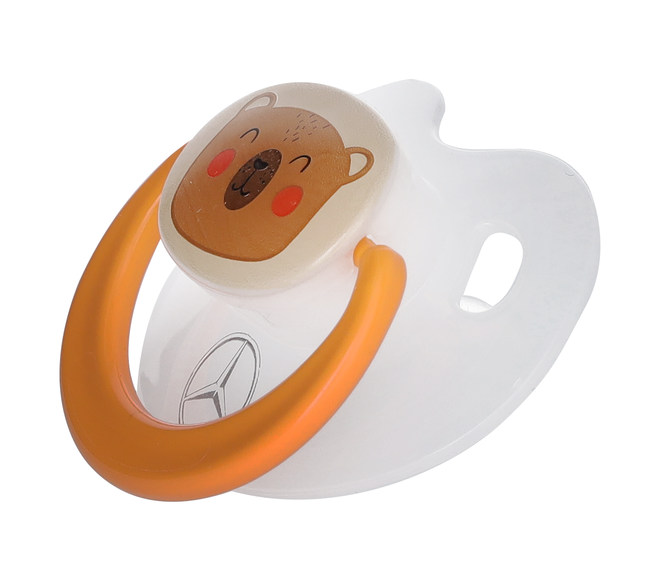 Schnuller, Wald - weiß transluzent / orange, Kunststoff / Silikon, BABY-NOVA