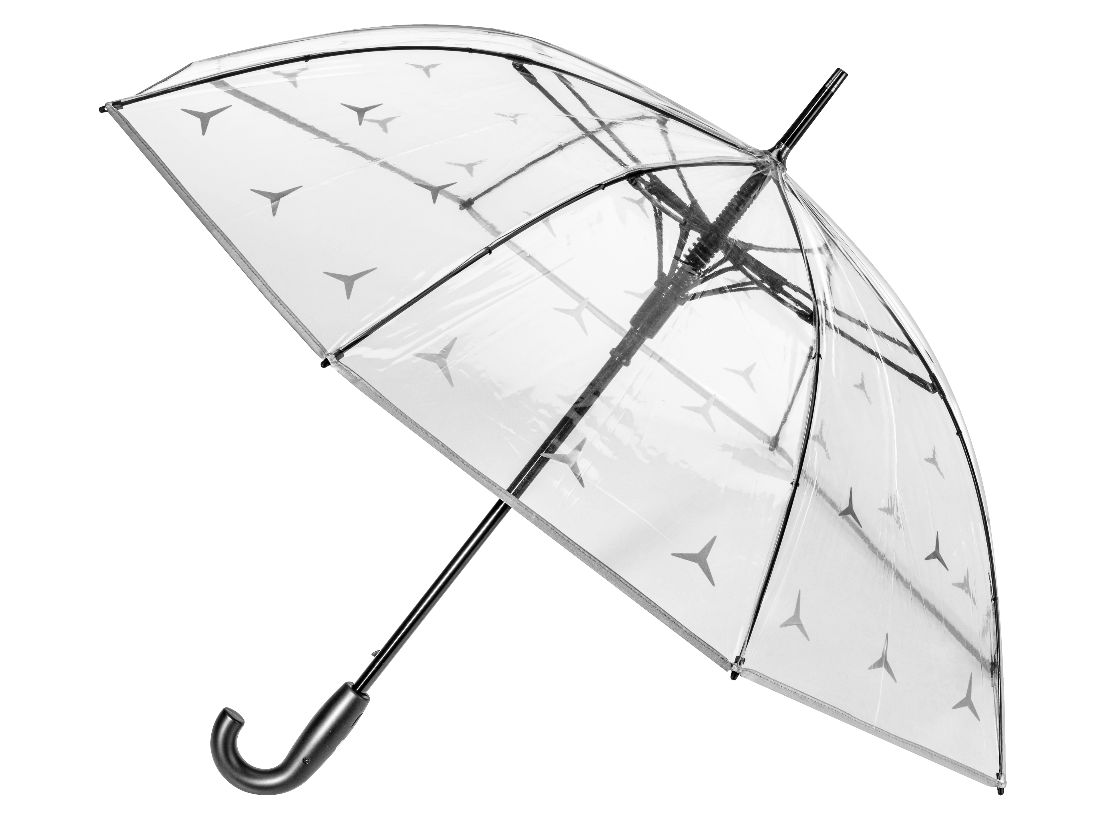 Stockschirm - transparent / silberfarben, Aluminium / Polyethylen