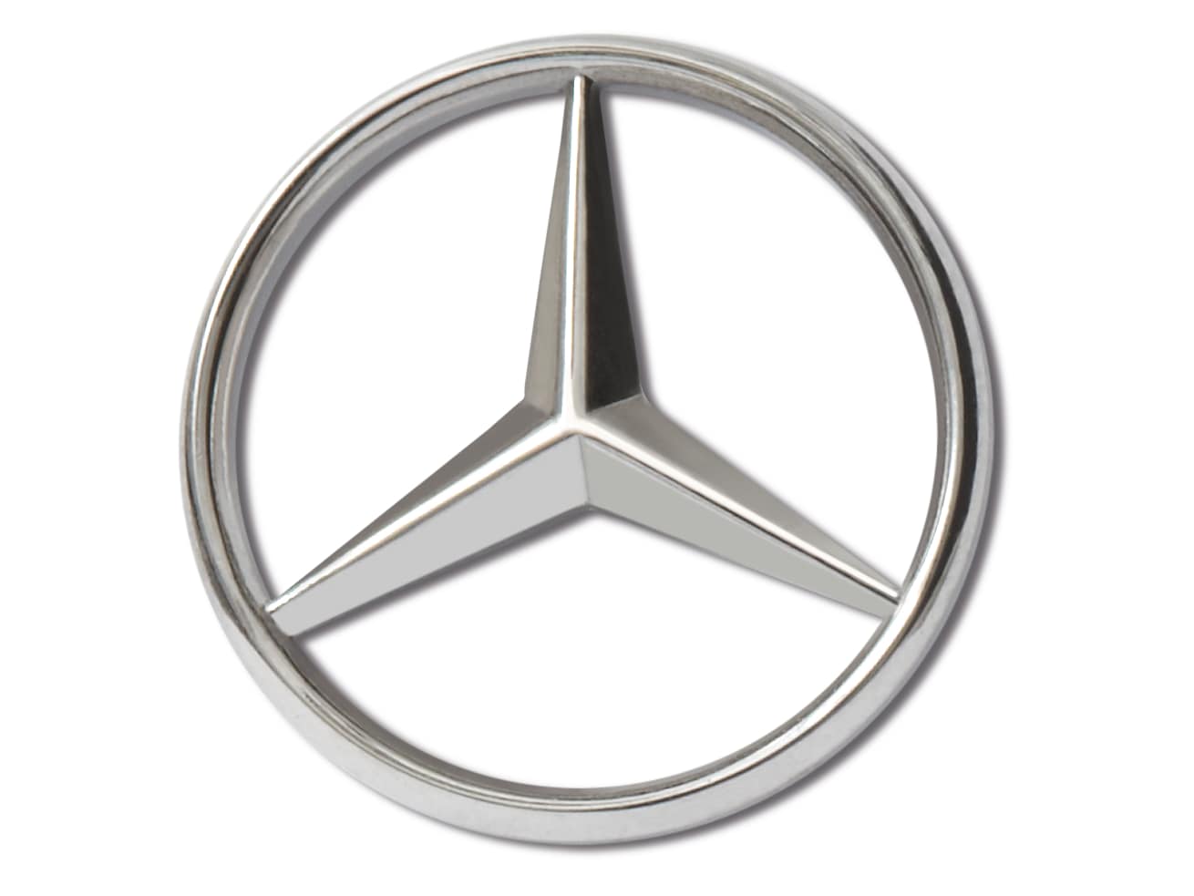 PIN, Gwiazda Mercedesa - srebrny, stal nierdzewna, polerowane