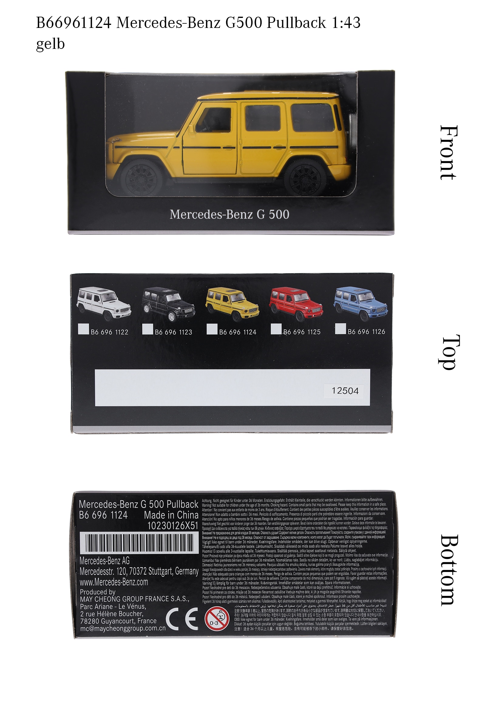 G-Class, Samochody terenowe, W465, Pullback - MANUFACTORY sun yellow uni, Heinrich Bauer, 1:43