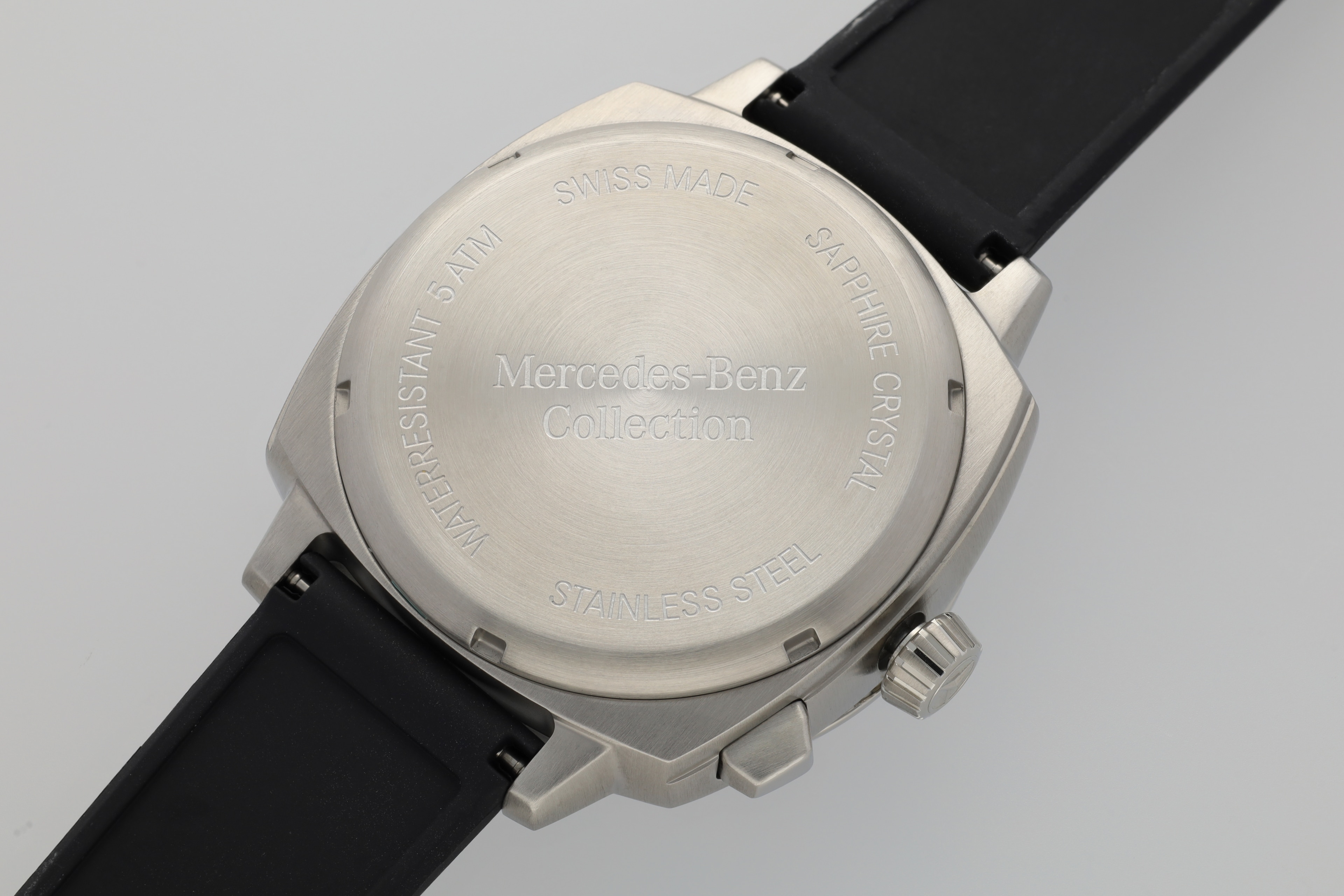 Armbanduhr Herren, Mercedes-Benz, G-Klasse - schwarz / silberfarben / rot, Edelstahl / Silikon