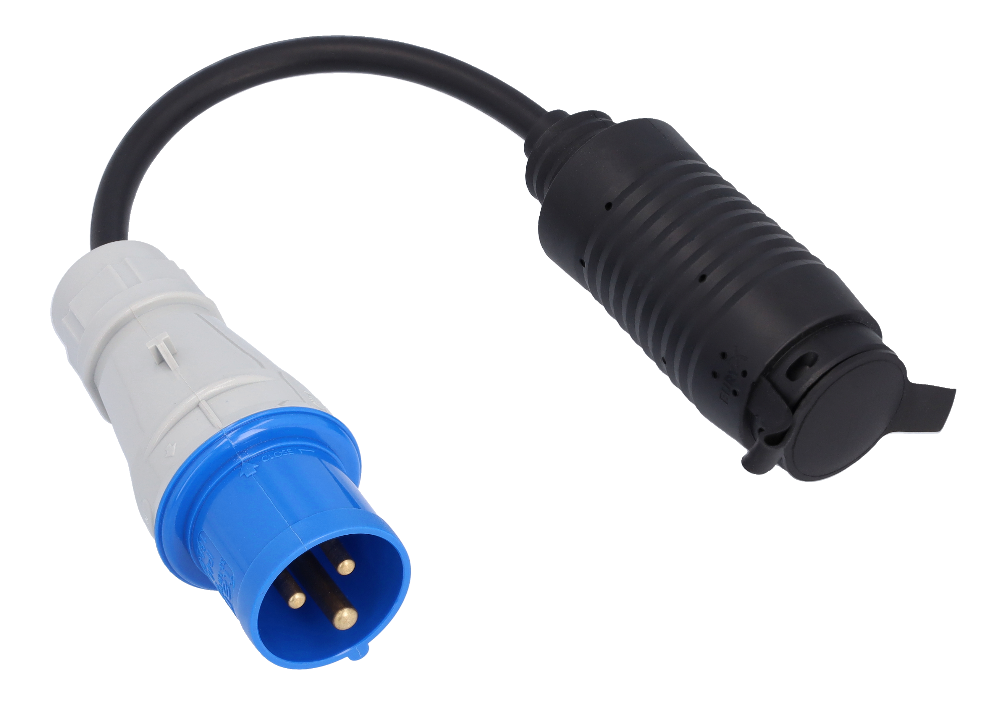 Elastyczny system ładowania Pro, Adapter, CEE 16/1-fazowy - tworzywo sztuczne, czerń, kierownica z lewej/prawej strony