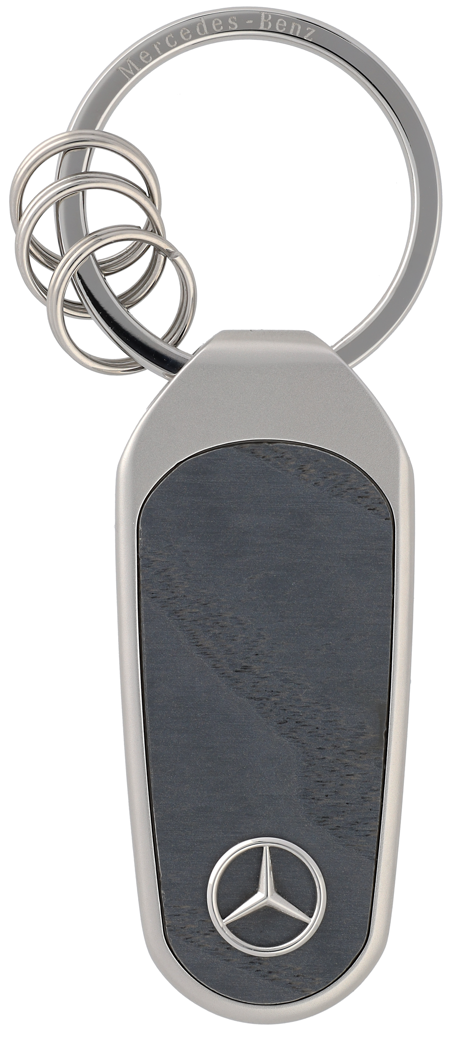 Breloczki do kluczy, Część dekoracyjna - srebrny / antracyt, stal nierdzewna / drewno