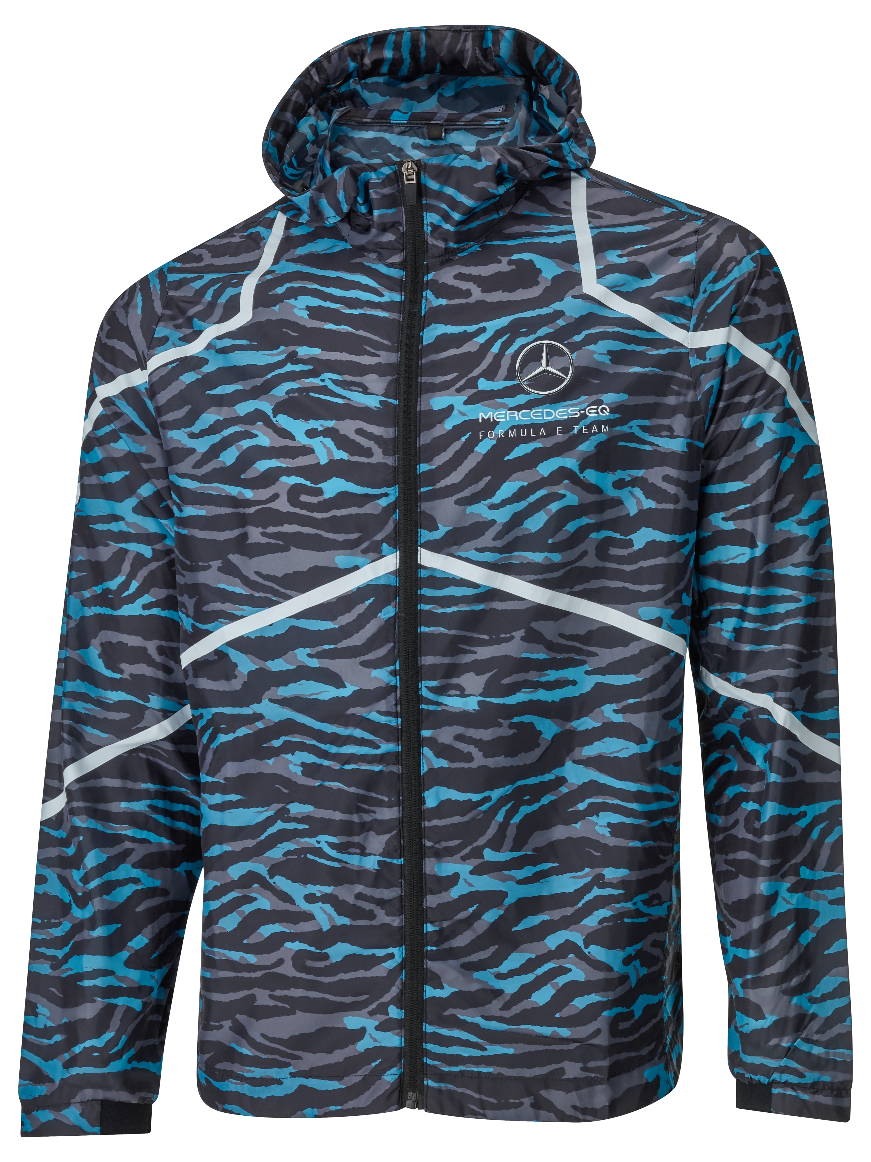 Lightweight-Jacke Herren - schwarz / blau / silberfarben, L