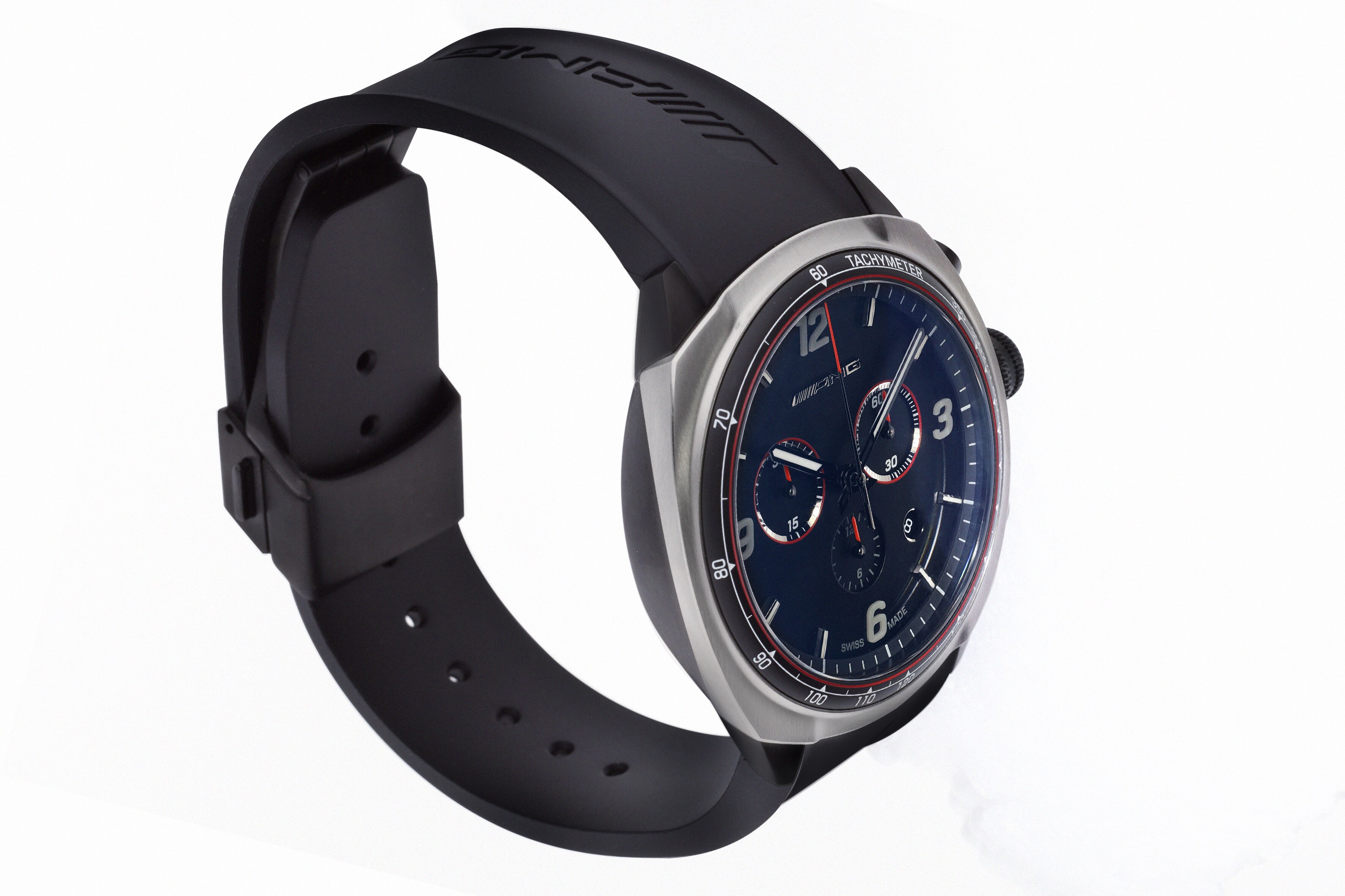 Zegarek na rękę, Artykuły męskie, AMG, Essentials Chronograph - czerń / antracyt / czerwony, stal nierdzewna / tytan / kauczuk