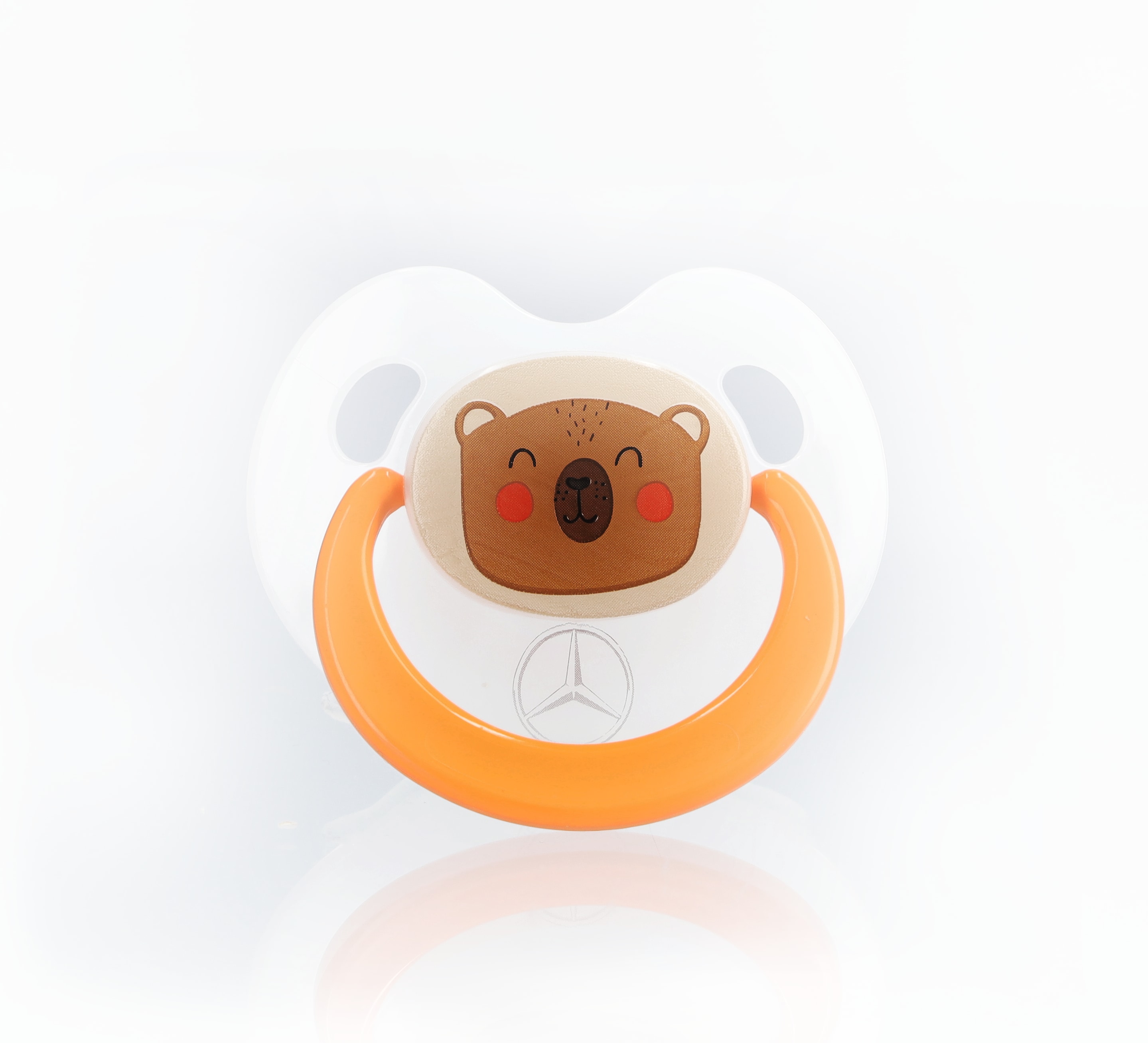 Schnuller, Wald - weiß transluzent / orange, Kunststoff / Silikon, BABY-NOVA