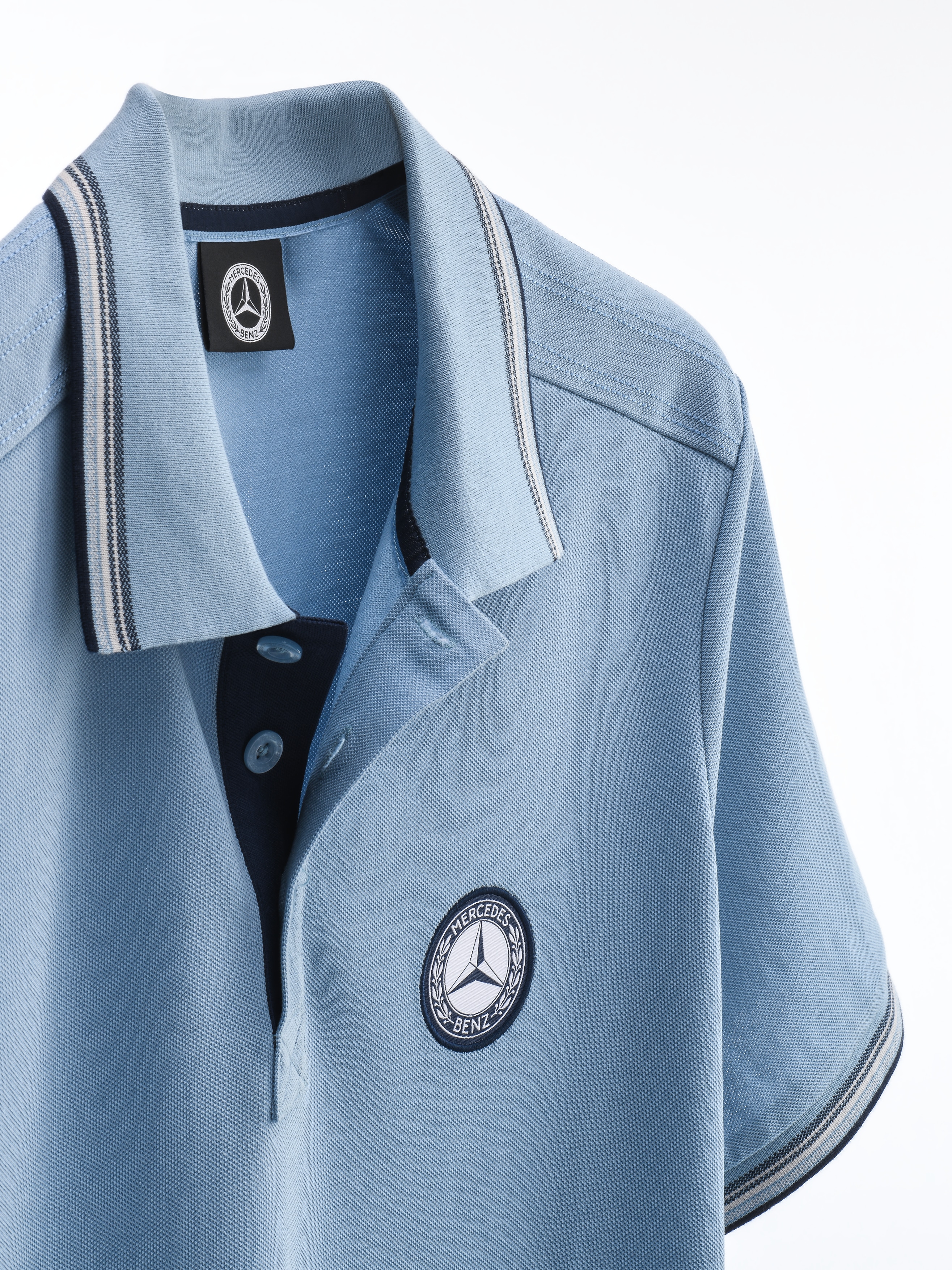 Męska koszulka polo - niebieski vintage, M