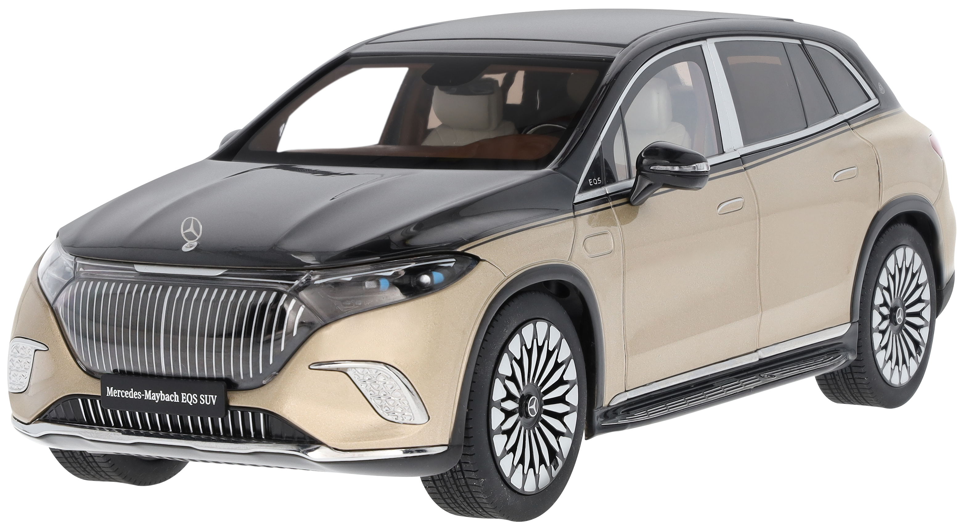 Mercedes-Maybach EQS 680 SUV, Z296 - czerń obsydianu / designo złoto Kalahari, NZG, 1:18