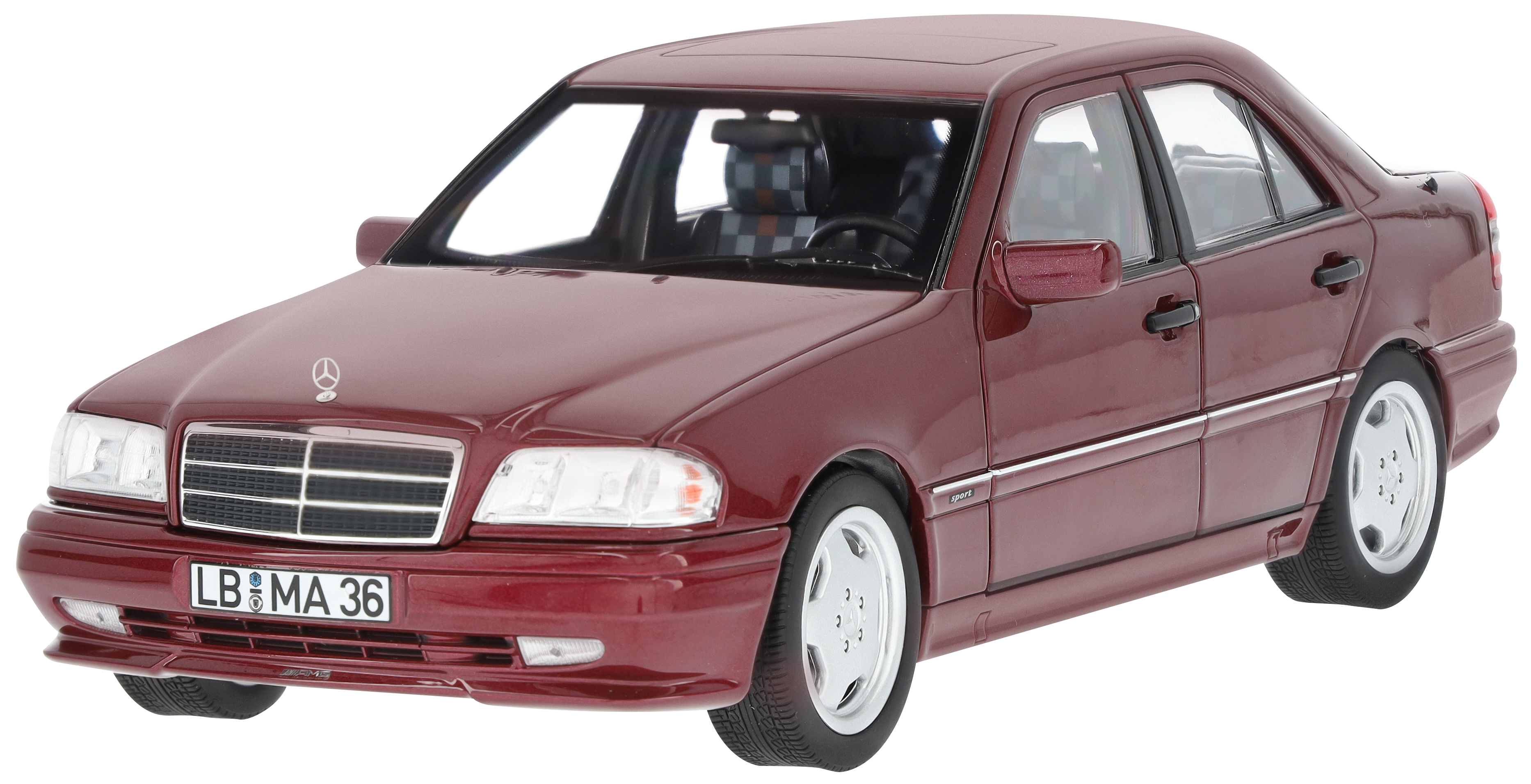C 36 AMG Limousine W 202 (1993-1997) - almandinrot, Norev, 1:18