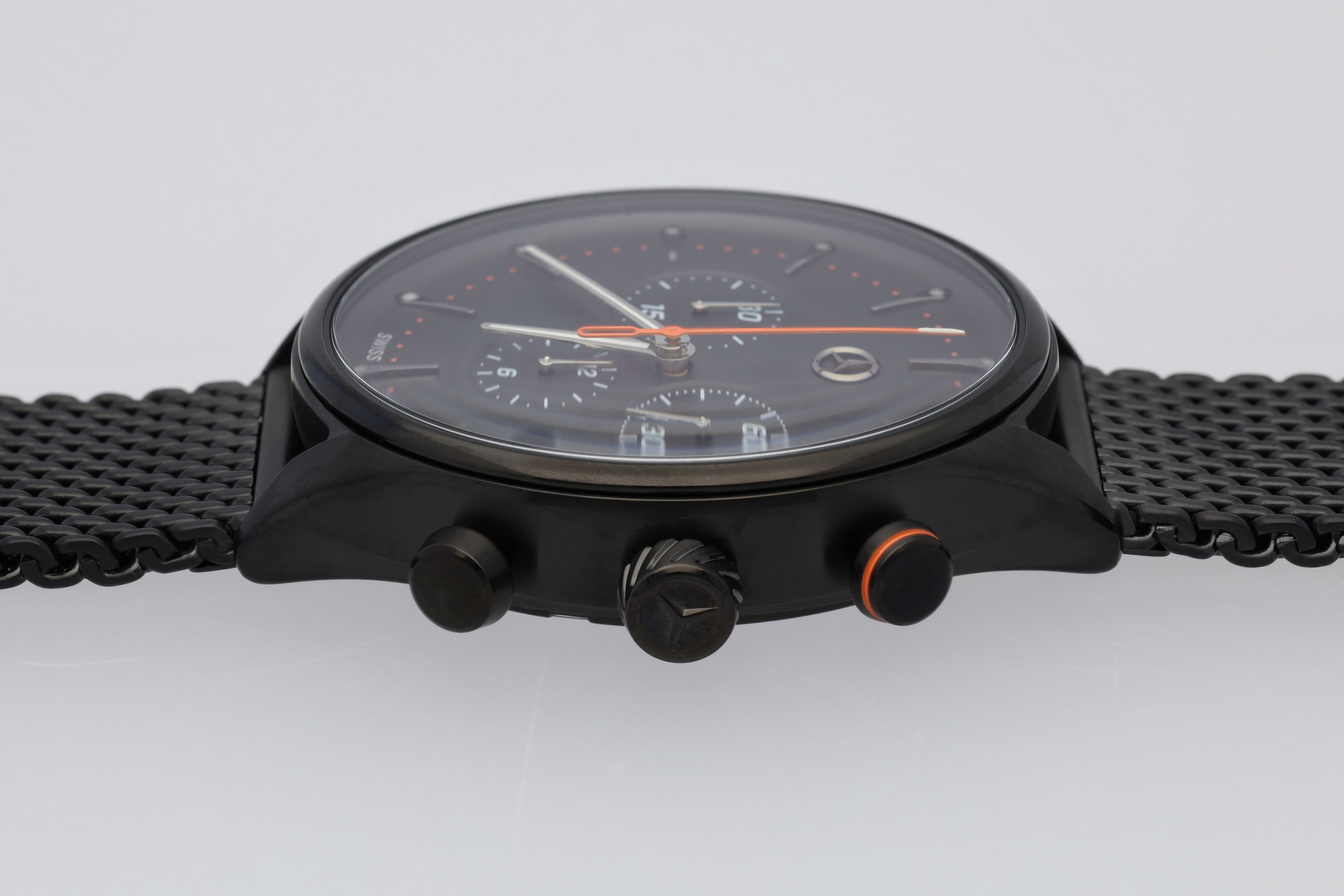 Armbanduhr Herren, Sport Fashion - schwarz / orange, Edelstahl