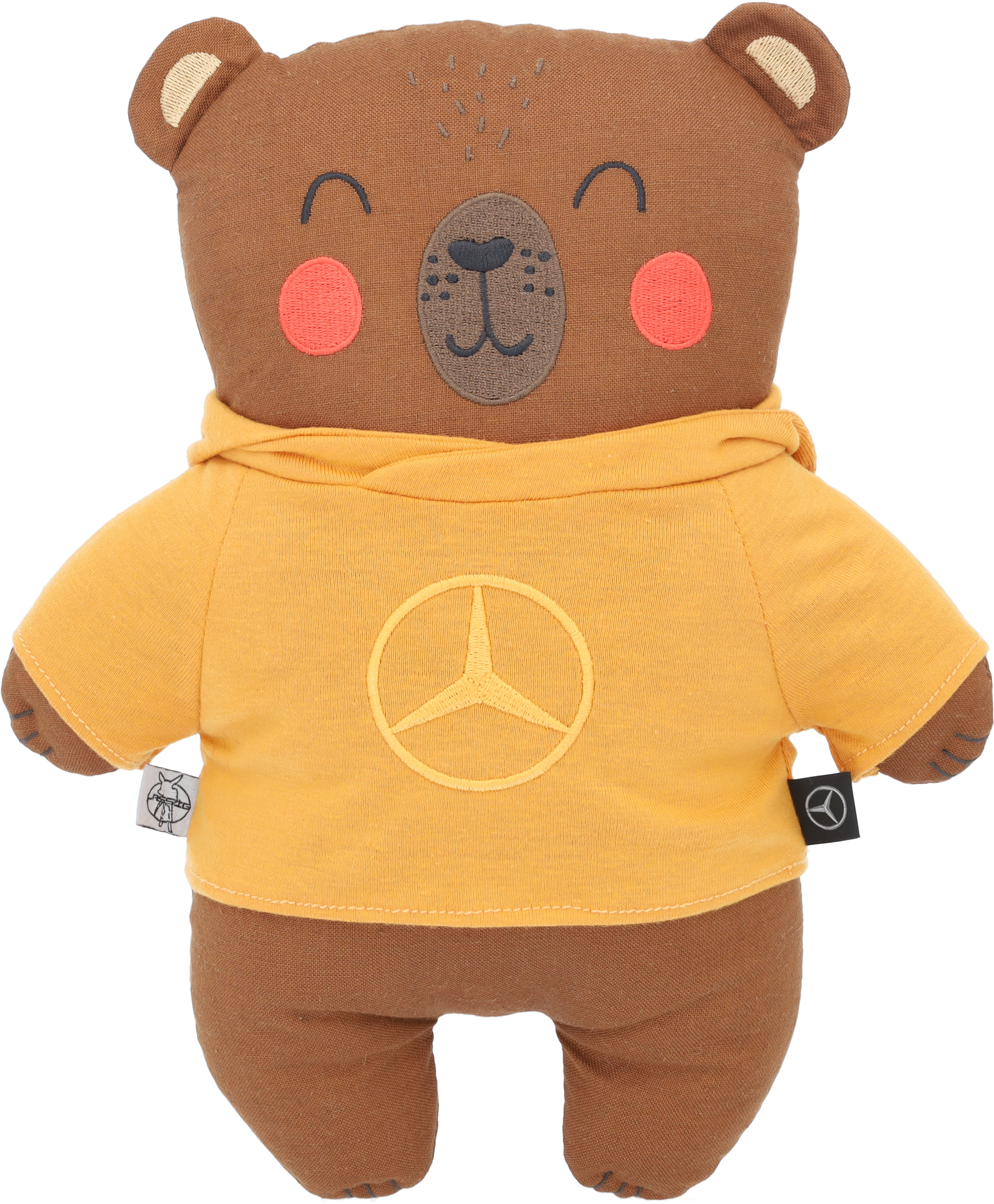 Miś-przytulanka - brązowy / pomarańczowy, bawełna / len, Lässig