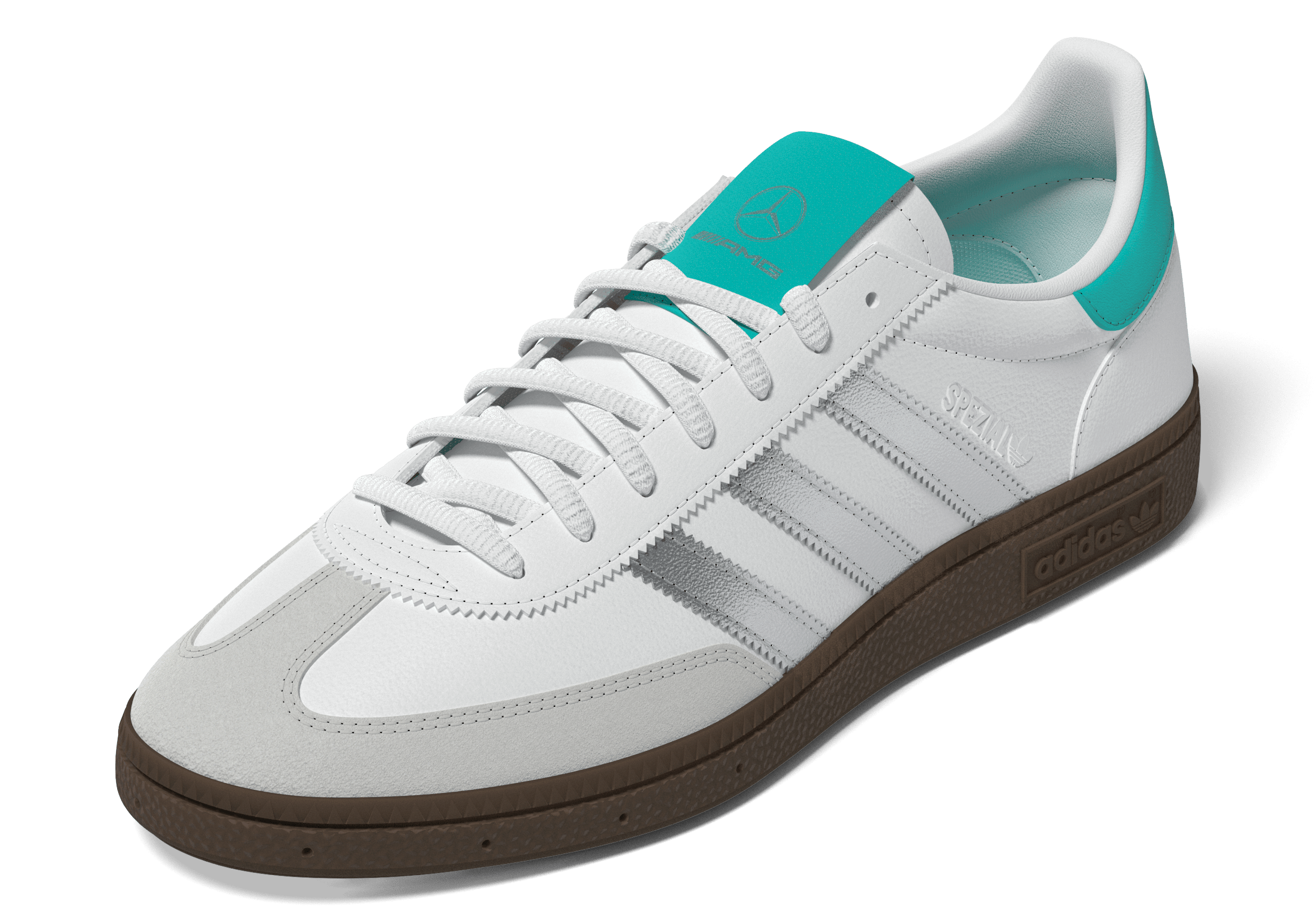 Sneakersy, Handball Spezial, Mercedes-AMG F1 - biały / srebrny, 9, adidas