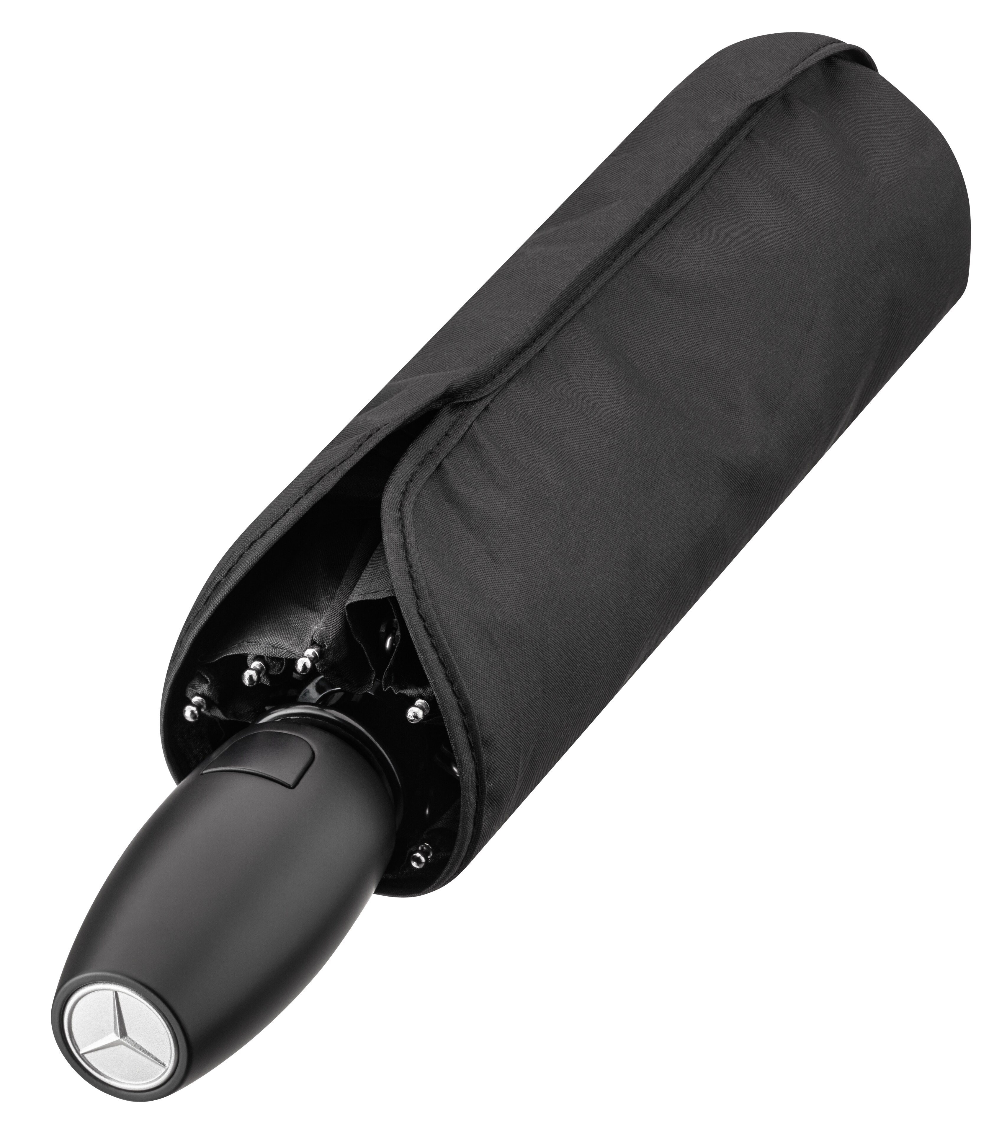 Parasol składany - czerń, stal / tworzywo sztuczne / poliester (z recyklingu)