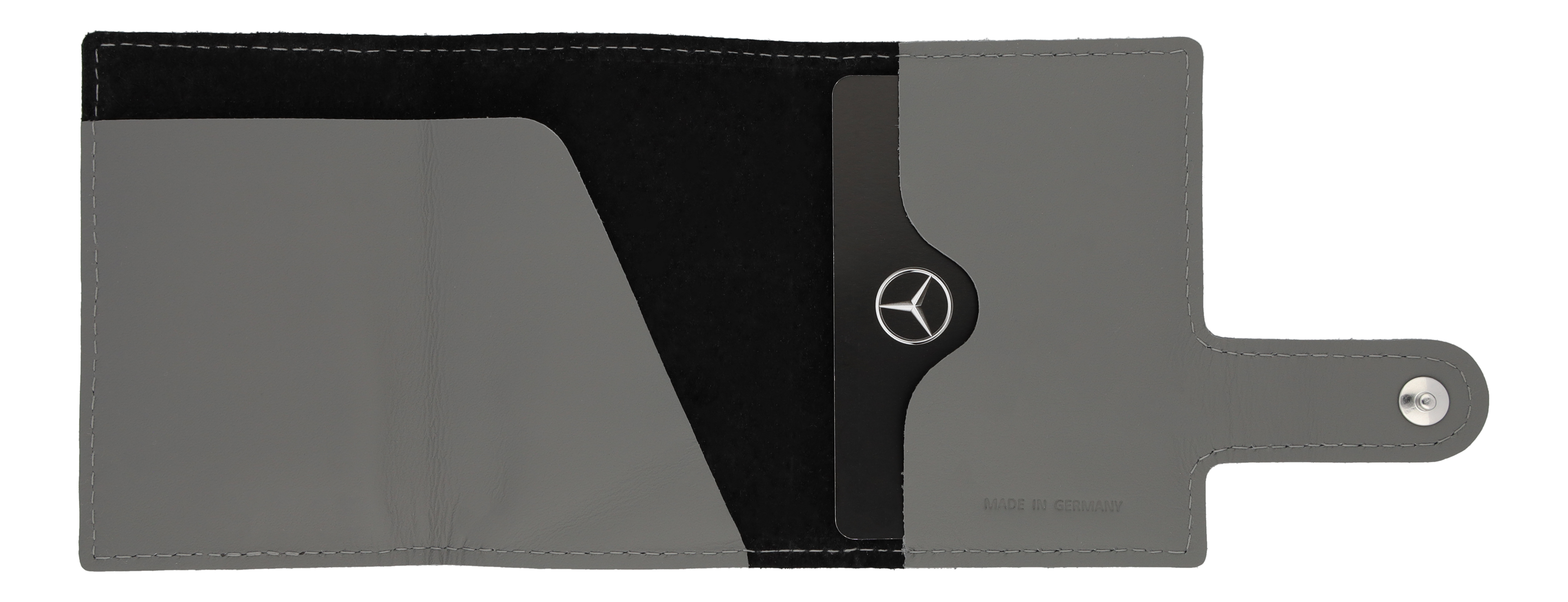 Mini-Geldbörse, Fahrzeugleder - silbergrau, Rindleder