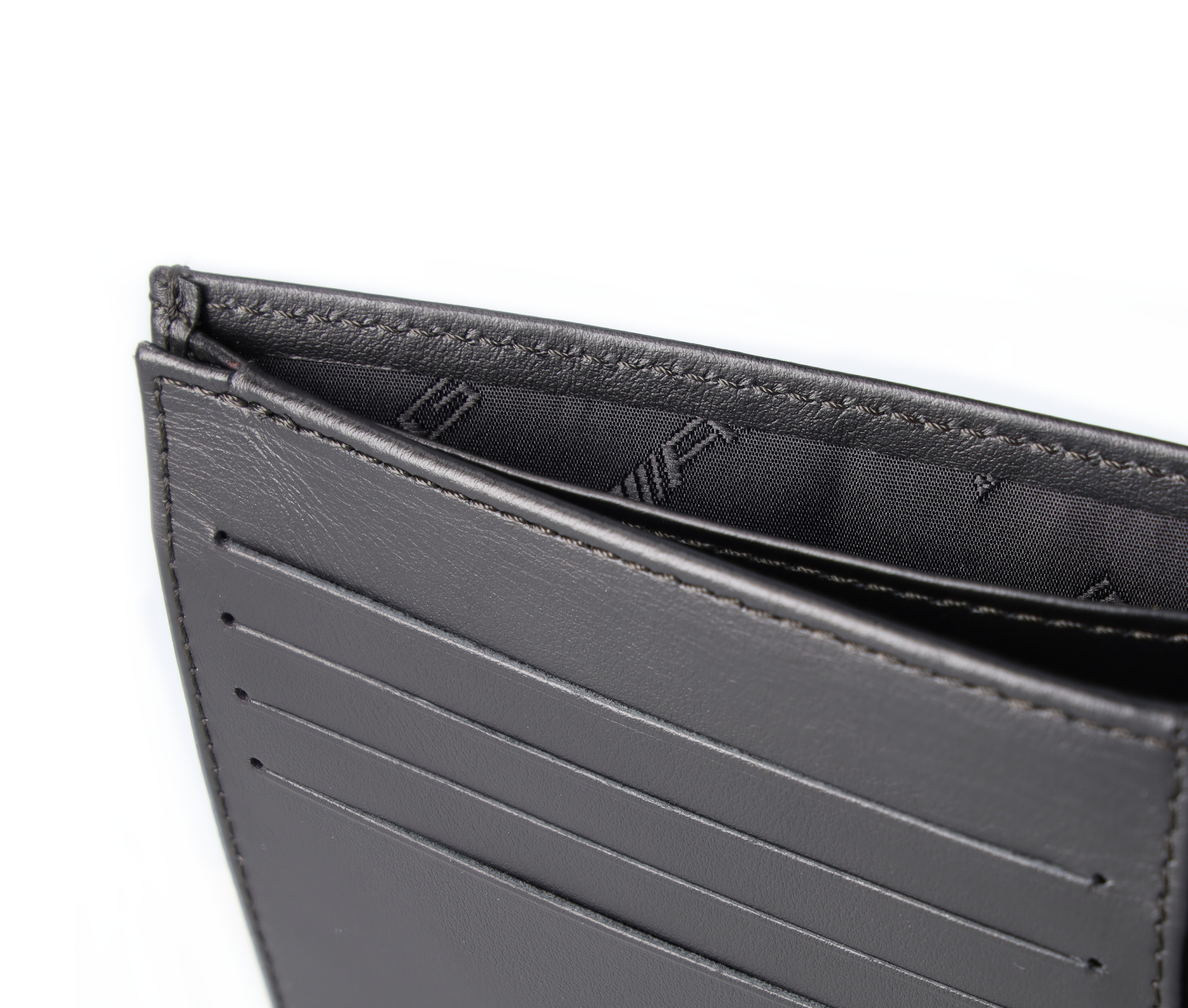 AMG Geldbörse, ohne Münzfach - schwarz, Rindleder