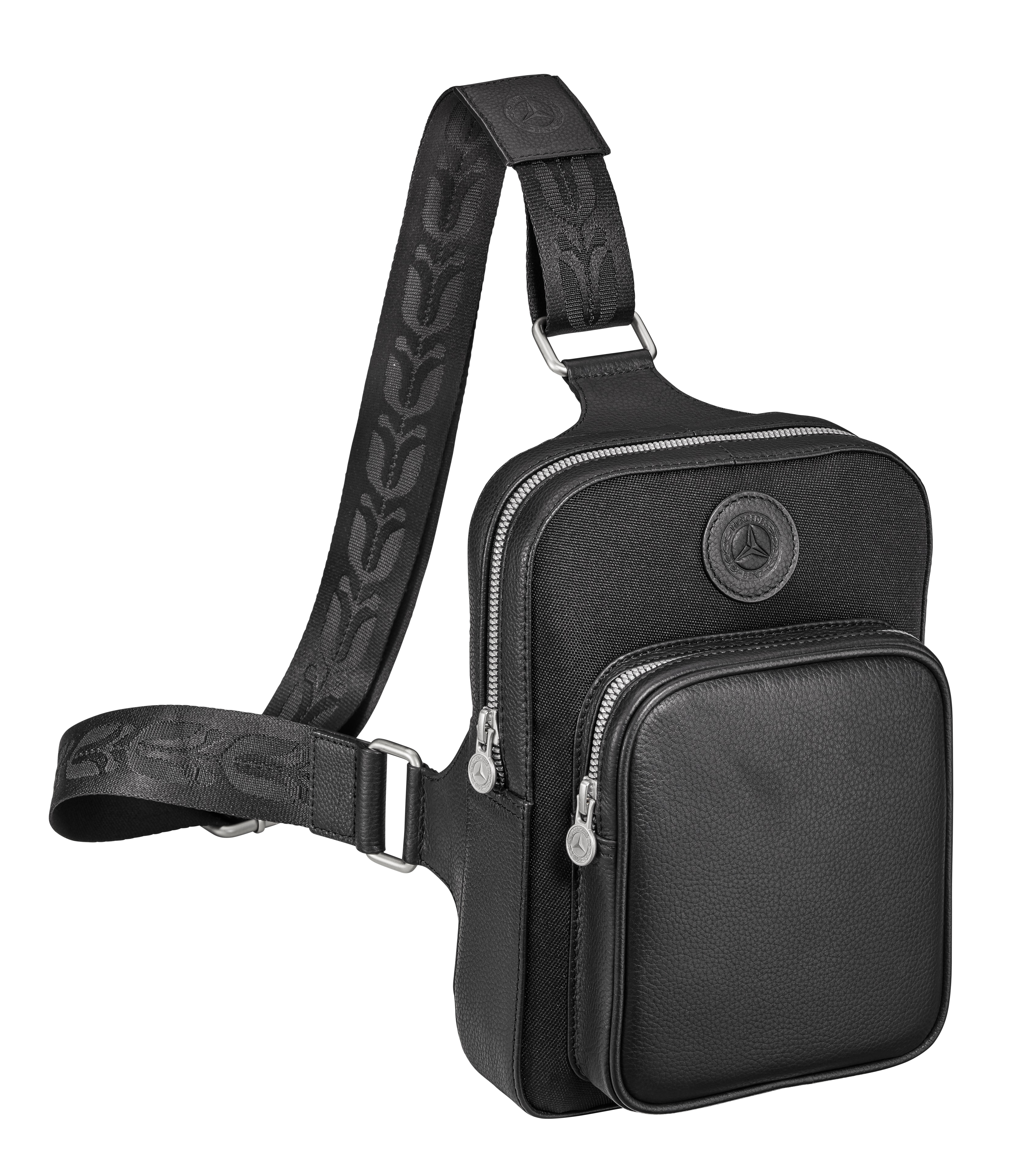 Torba na ramię, Classic - czerń, skóra / poliamid (z recyklingu) / poliester (z recyklingu)