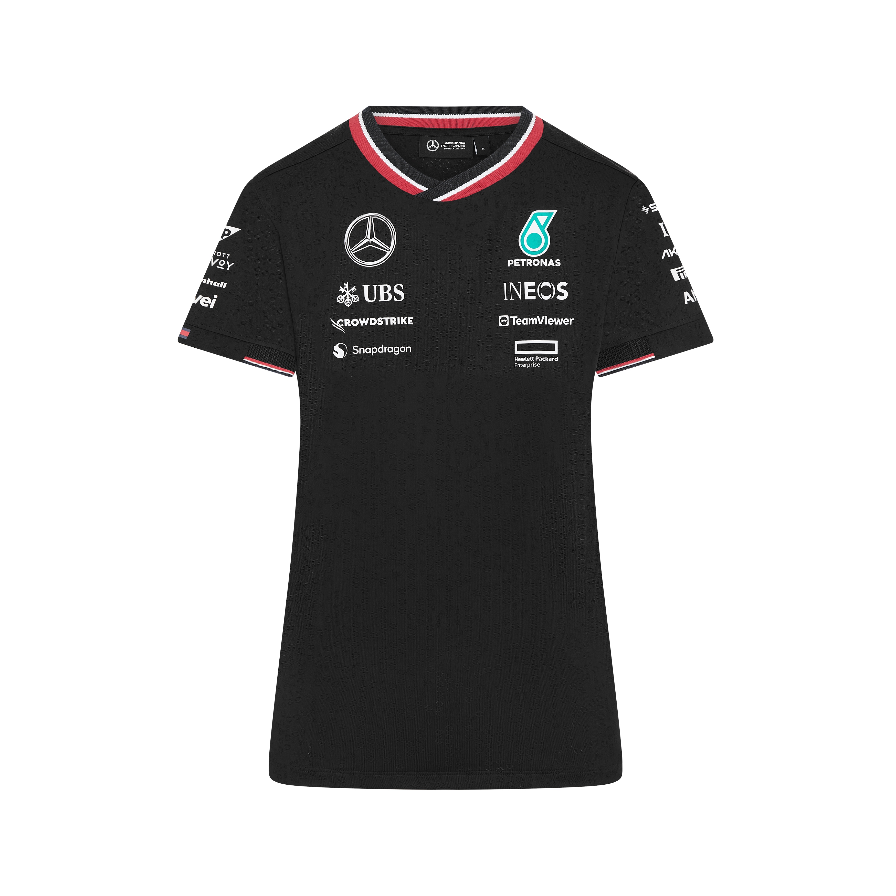T-shirt damski, Kierowca, Mercedes-AMG F1 - czerń, XS