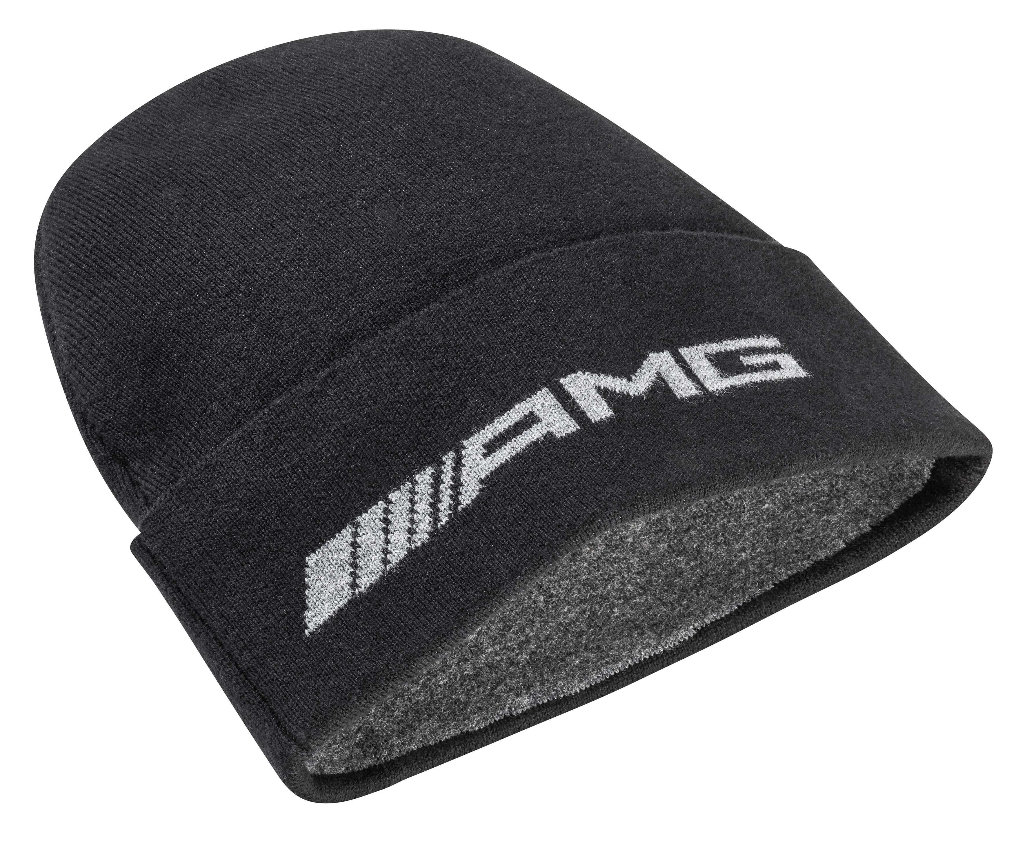 AMG Strickmütze, Unisex - schwarz, Baumwolle (Bio) / Wolle (Merinowolle) / Polyamid