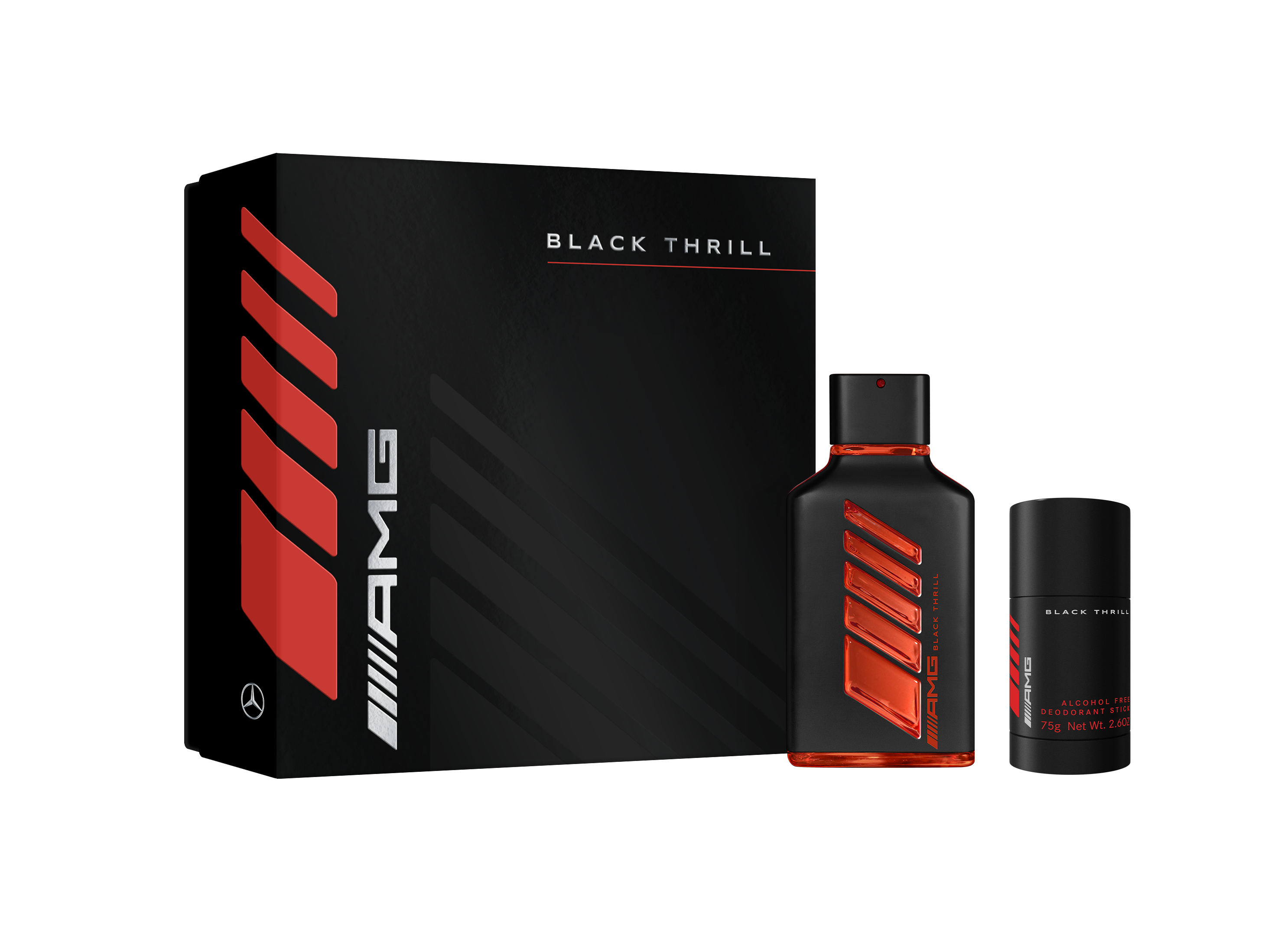 Geschenkset AMG Black Thrill, EdP - für Herren, INCC, 100 ml