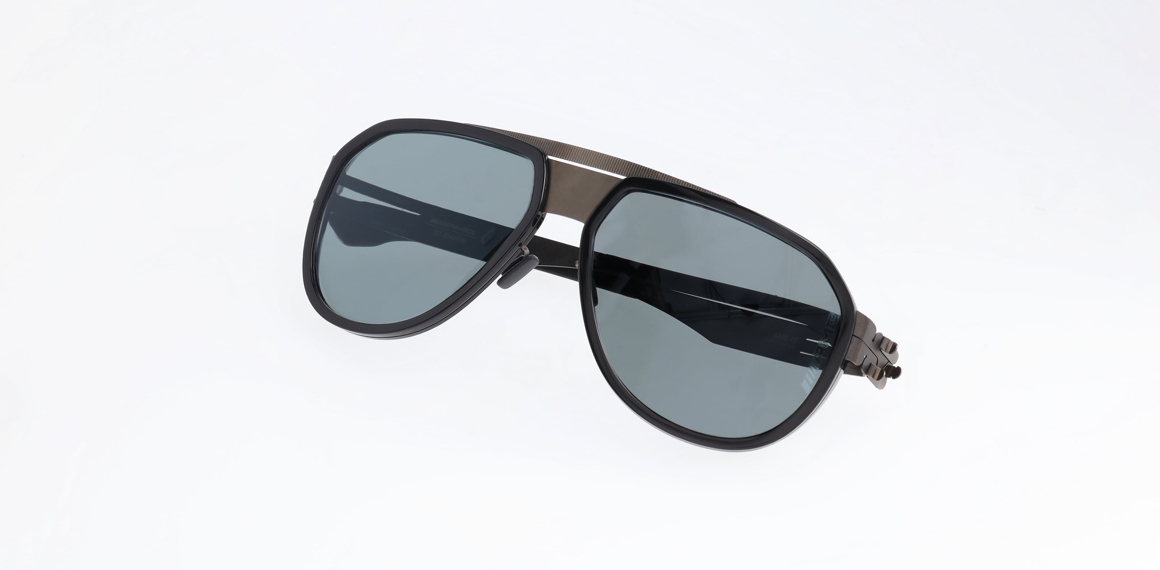 AMG Sonnenbrille, Herren, Business - graphite black, Edelstahl / Acetat, PVD beschichtet, ic! berlin