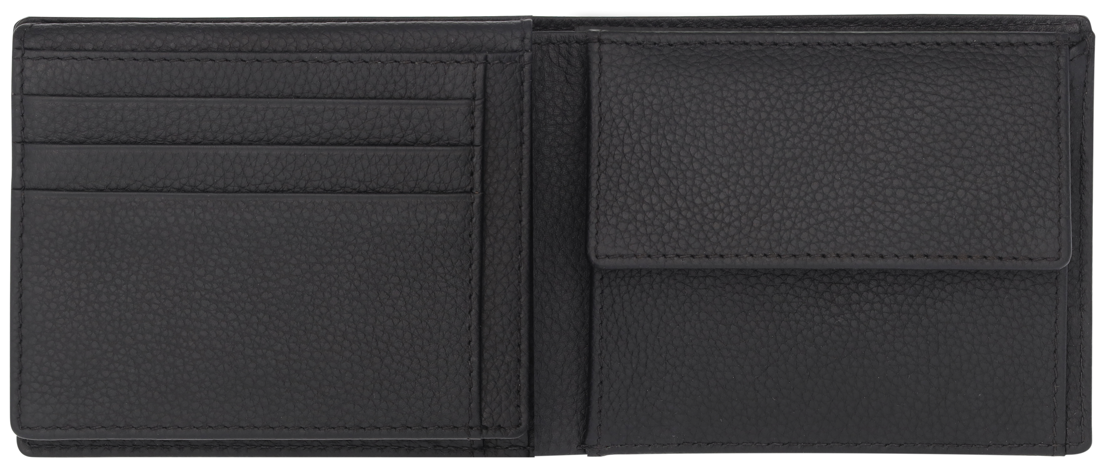 Geldbörse Herren, Classic - schwarz, Leder / Polyamid (recycelt)