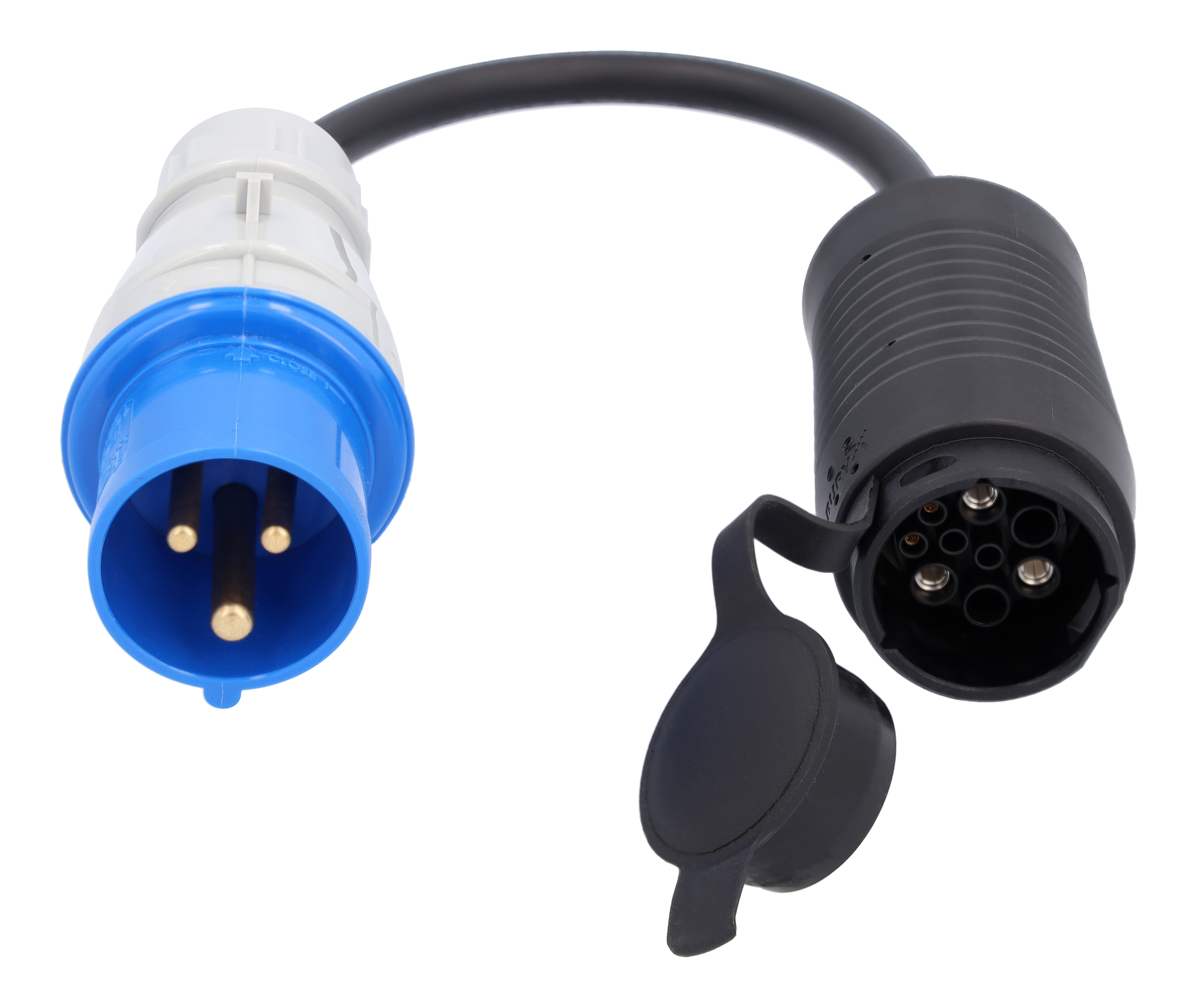 Elastyczny system ładowania Pro, Adapter, CEE 16/1-fazowy - tworzywo sztuczne, czerń, kierownica z lewej/prawej strony