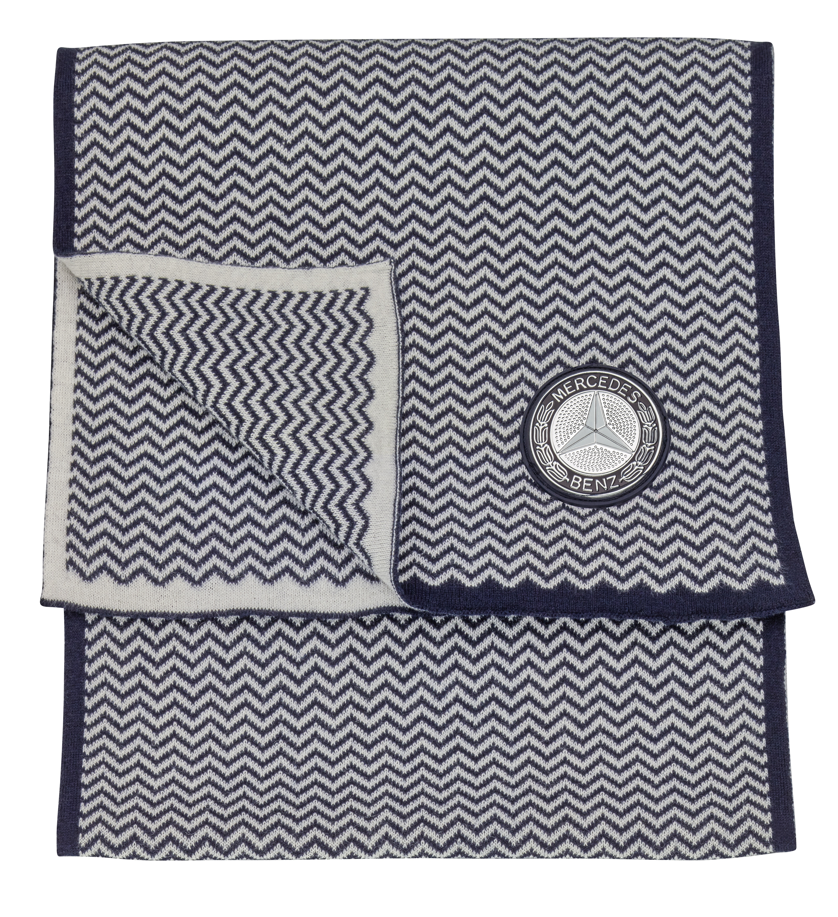 Dzianinowy szal - navy