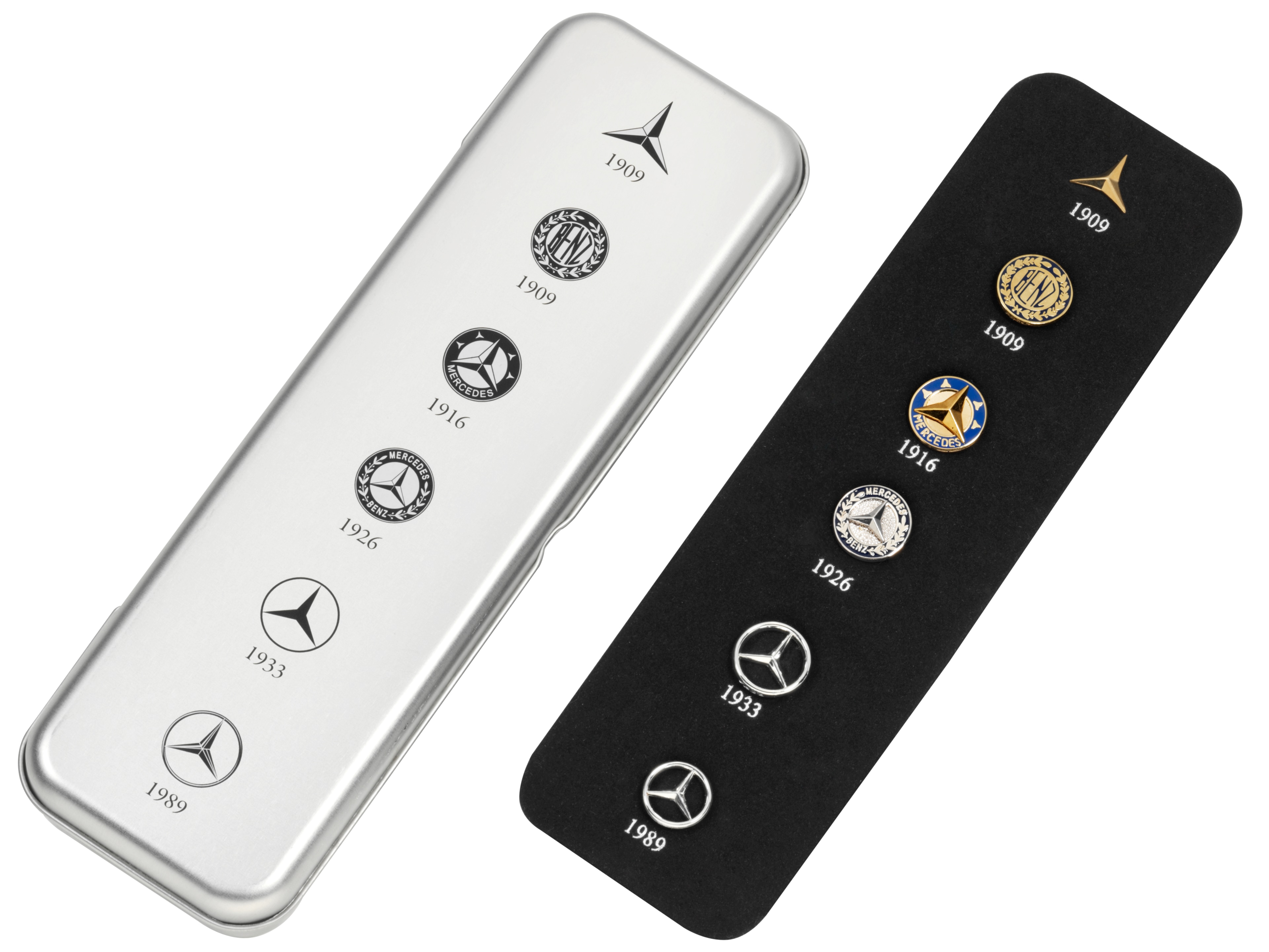 Pins, historische Sterne, 6er-Set - silberfarben, Messing