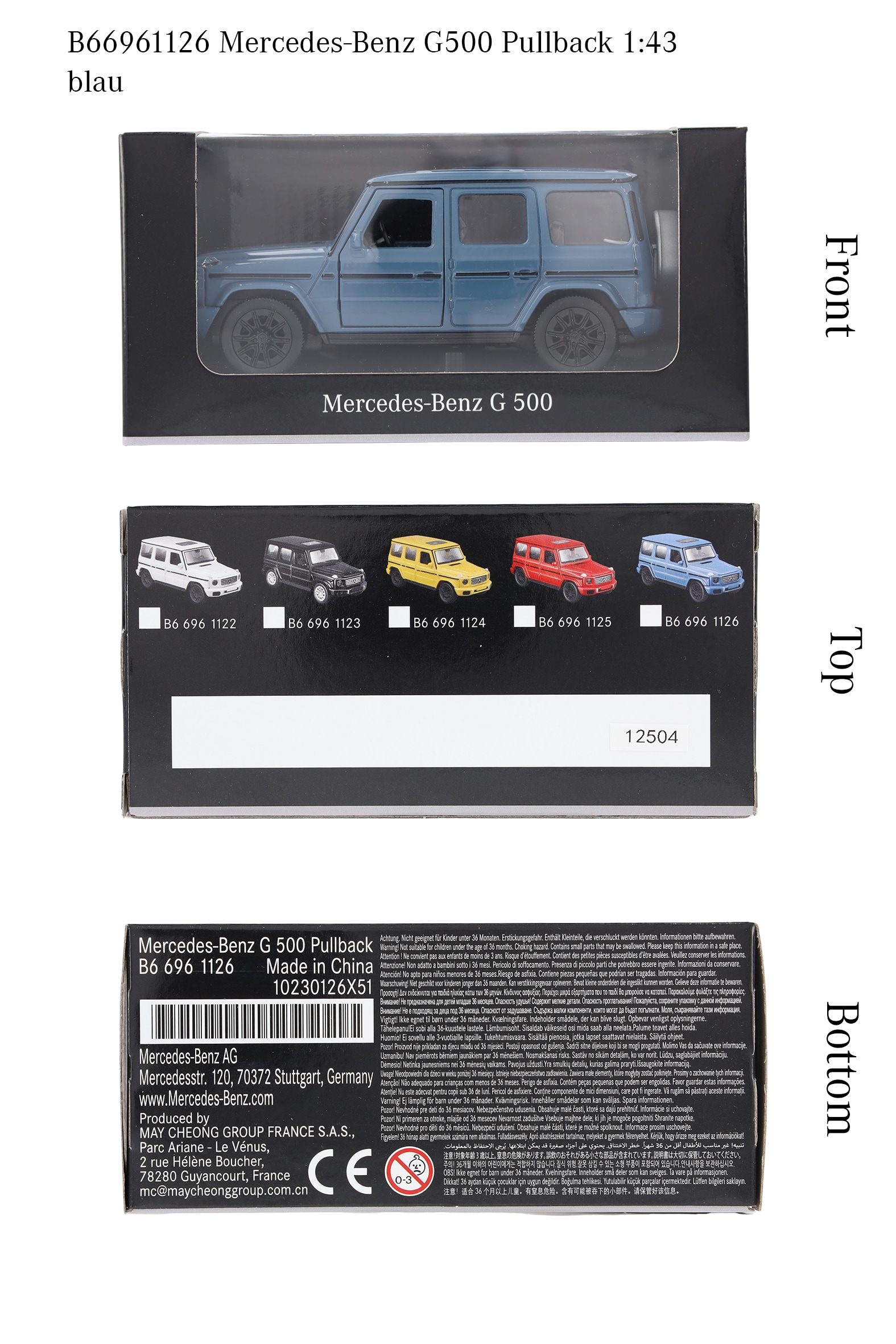 G-Klasse, Geländewagen, W465, Pullback - MANUFAKTUR vintageblau uni, Heinrich Bauer, 1:43