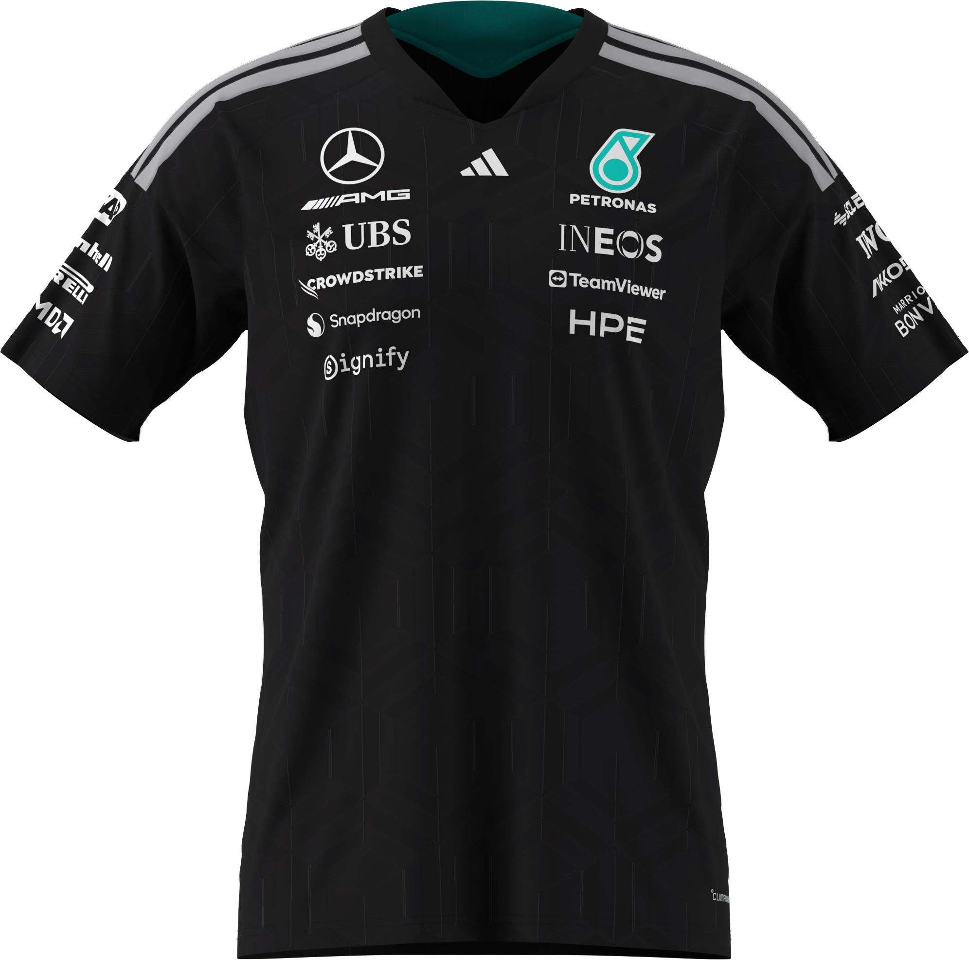 T-shirt męski, Kierowca, Mercedes-AMG F1 - czerń, S