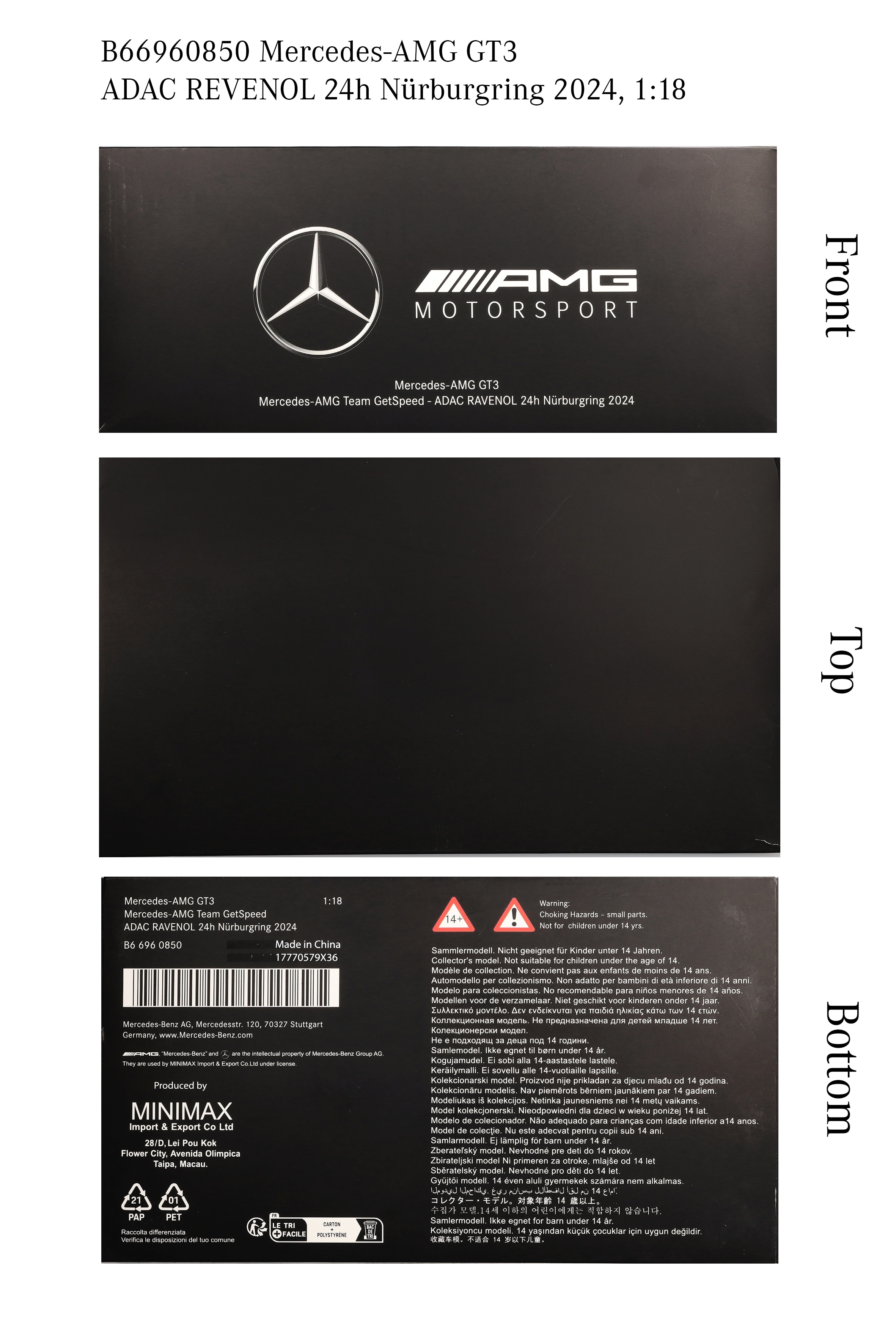 Mercedes-AMG GT3, ADAC RAVENOL 24h Nürburgring 2024, C190 - jasnozielony mango, Minimax, 1:18