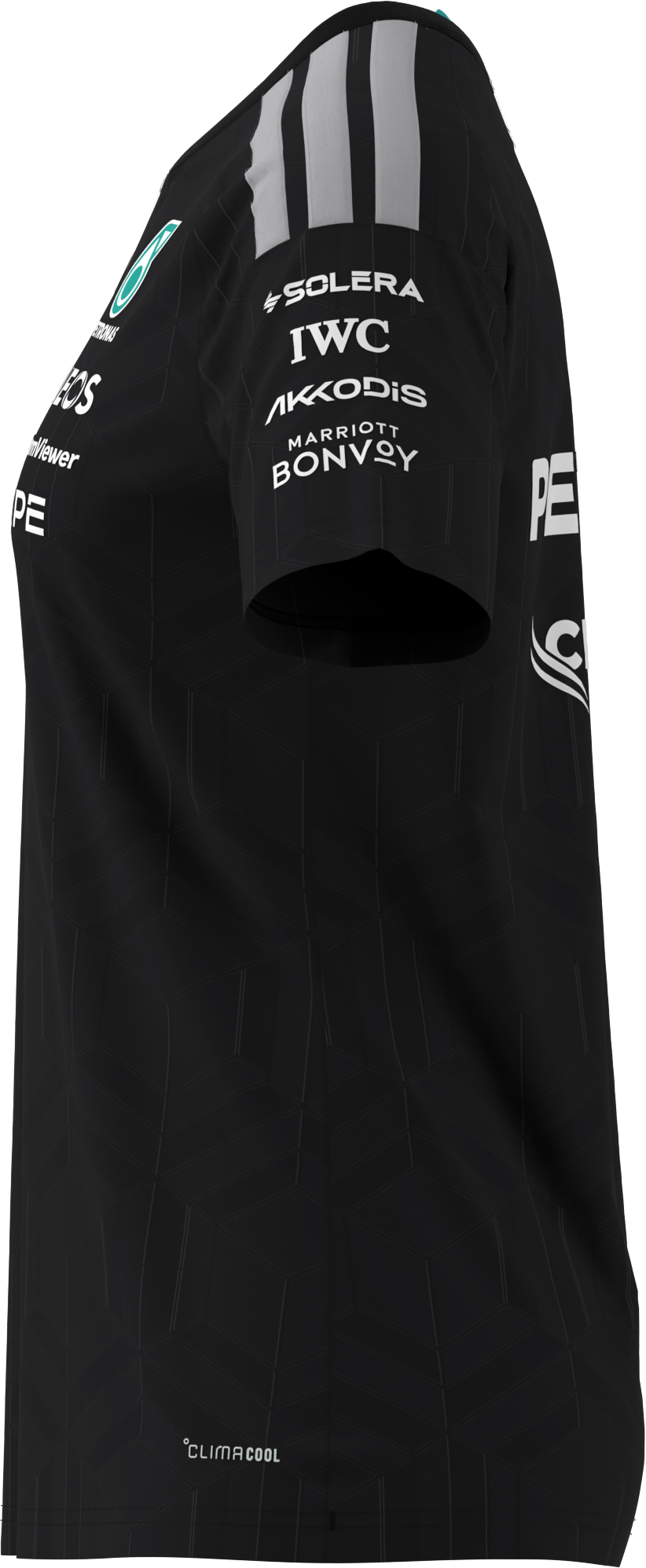 T-shirt damski, Kierowca, Mercedes-AMG F1 - czerń, L