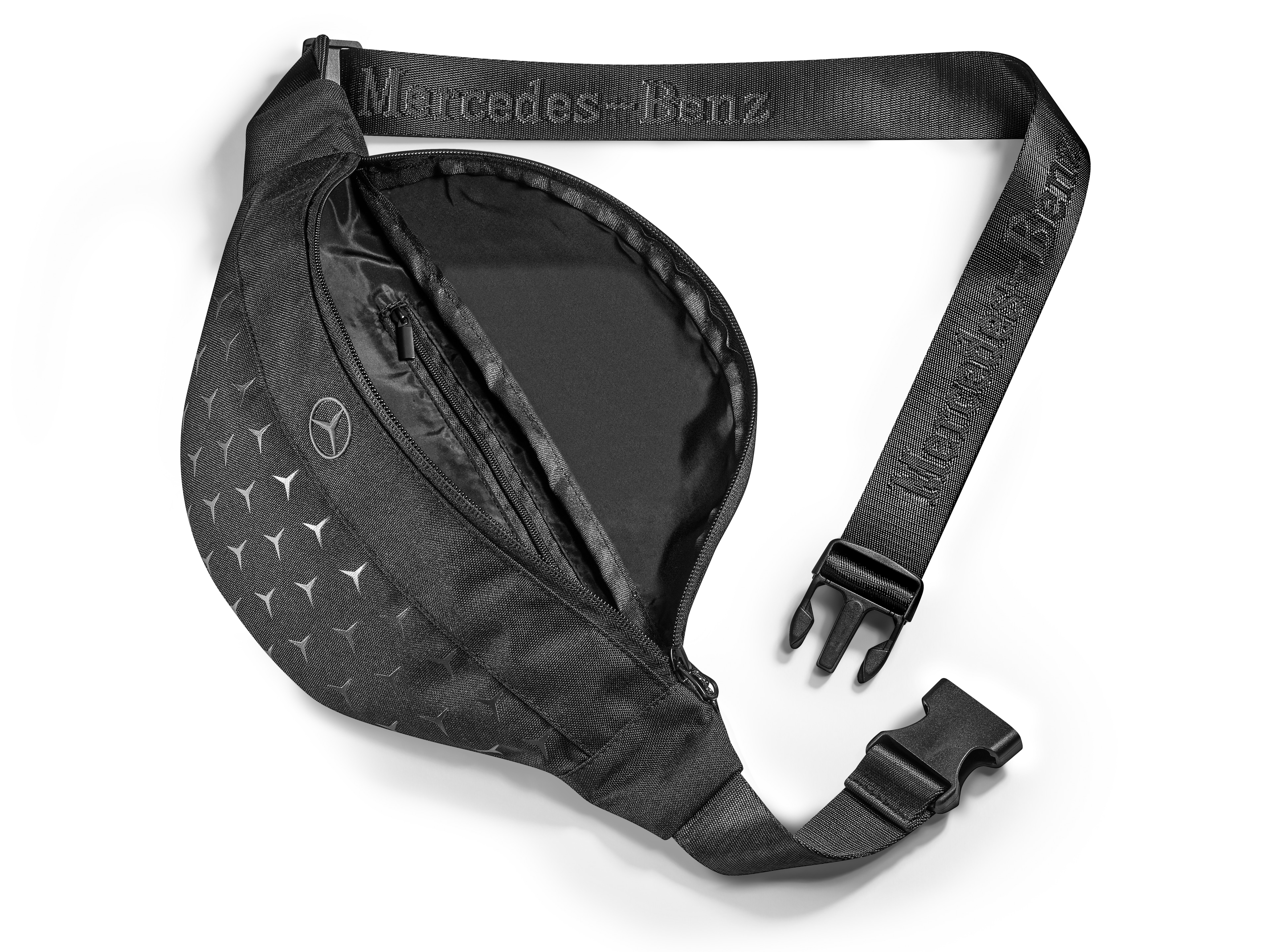 Saszetka na pas - czerń, poliester (z recyklingu)